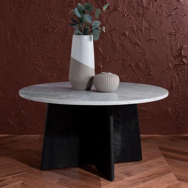 MADILYNN ROUND WOOD COFFEE TABLE - Frankwebs