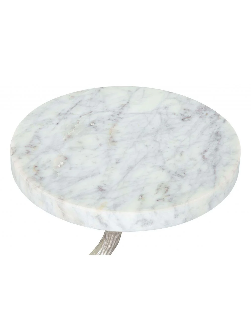 Joel Side Table White & Silver - Frankwebs