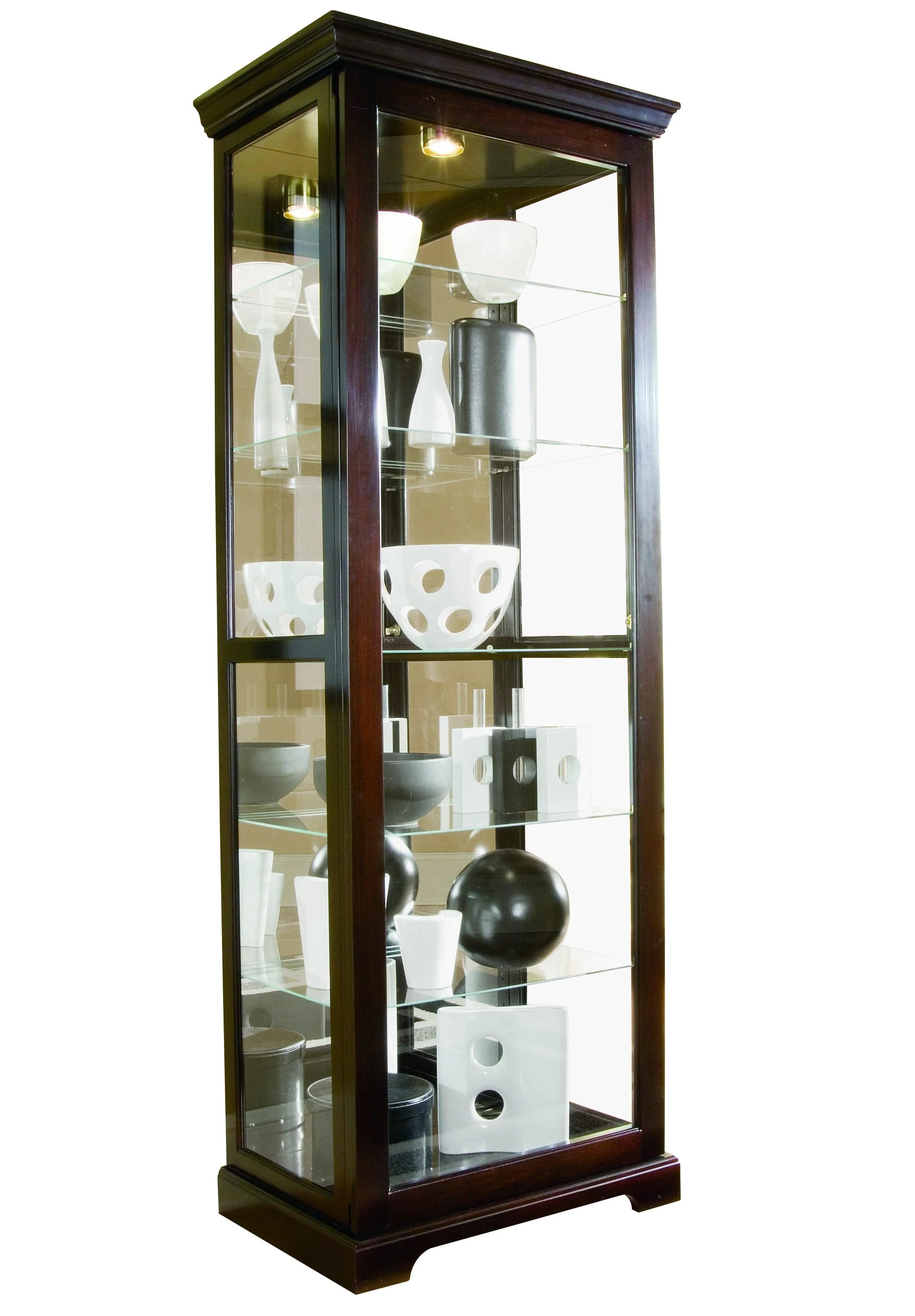 Tall 5 Shelf Curio Cabinet-Sliding Door - Frankwebs