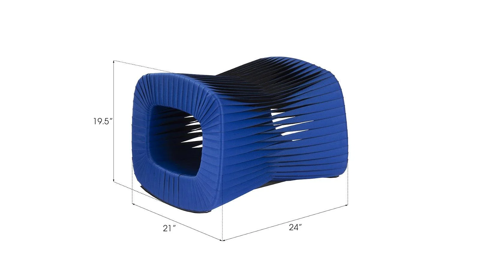 Seat Belt Ottoman, Blue/Black - Frankwebs