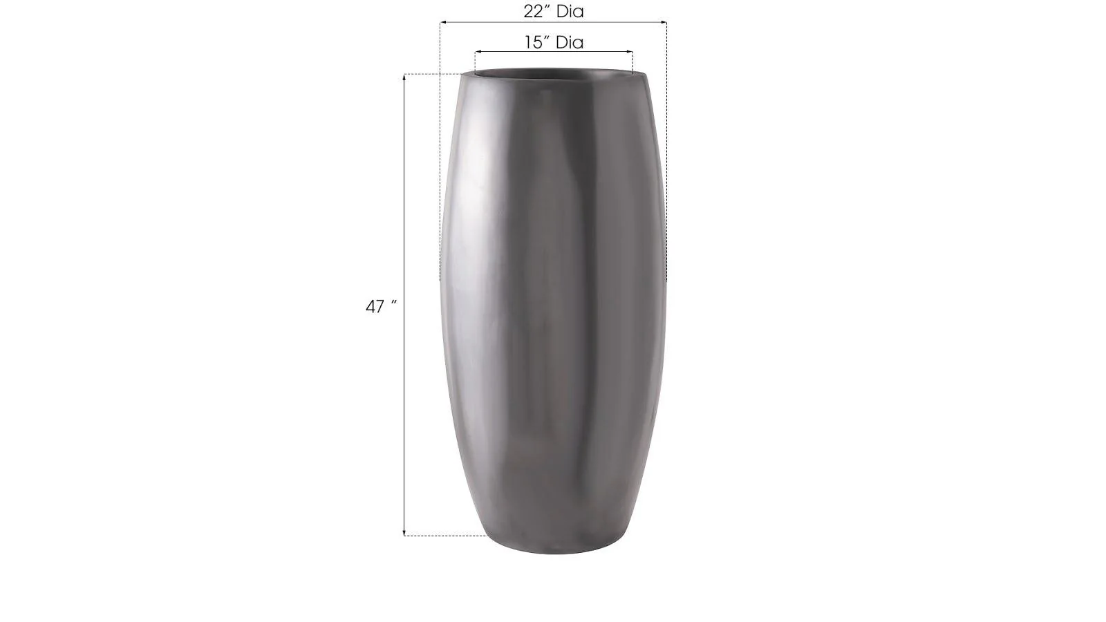 Elonga Planter, Polished Aluminum, LG - Frankwebs