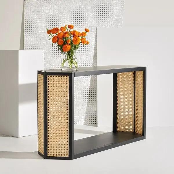 JOVIE RATTAN CONSOLE TABLE - Frankwebs