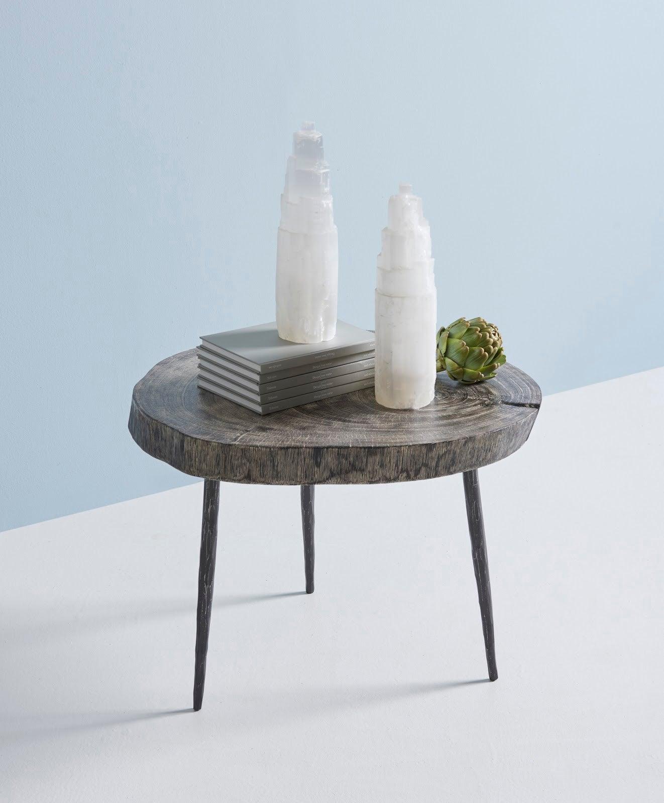 Crosscut Coffee Table, Gray Stone, Forged Legs - Frankwebs