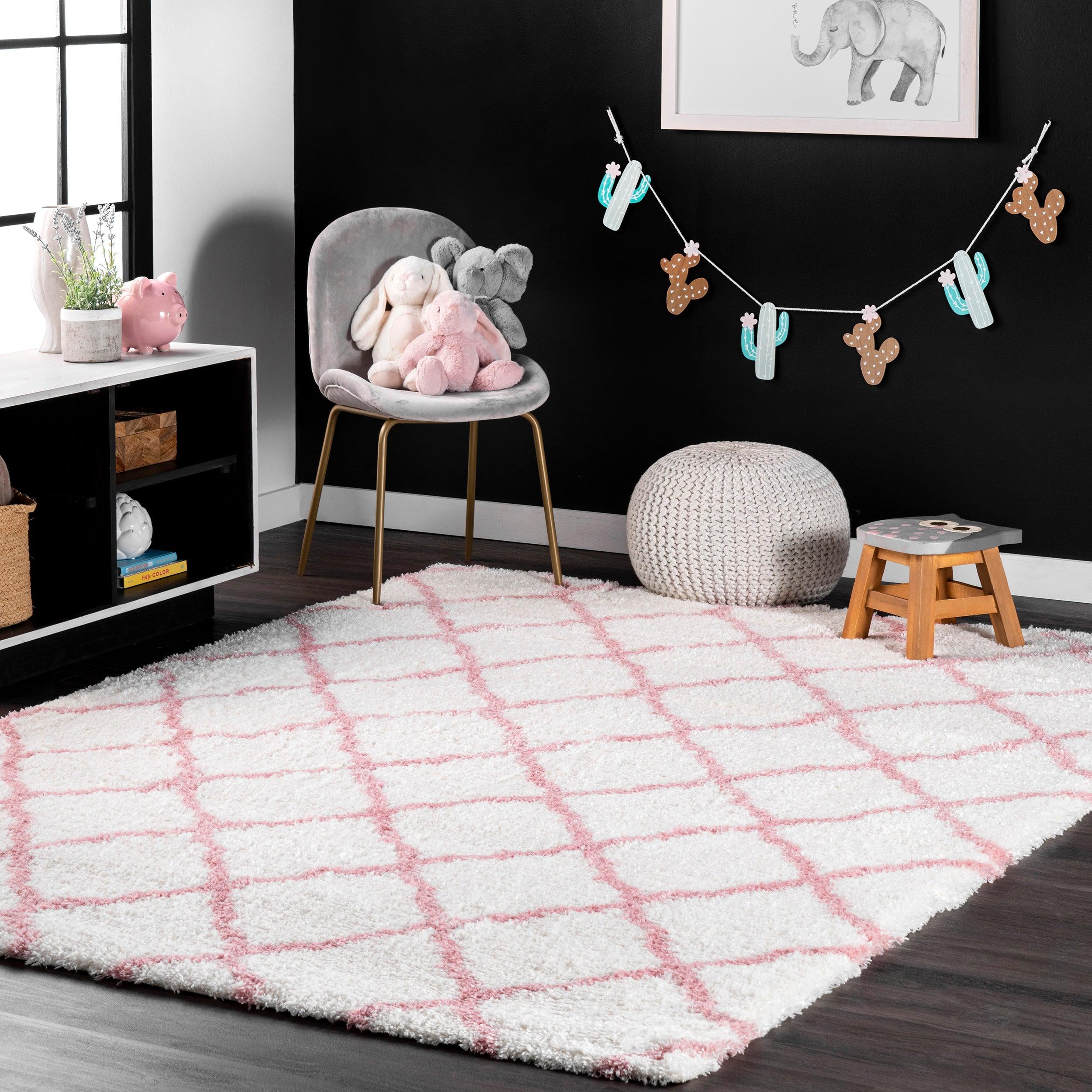 Nelda Trellis Kids Shag Area Rug - Frankwebs