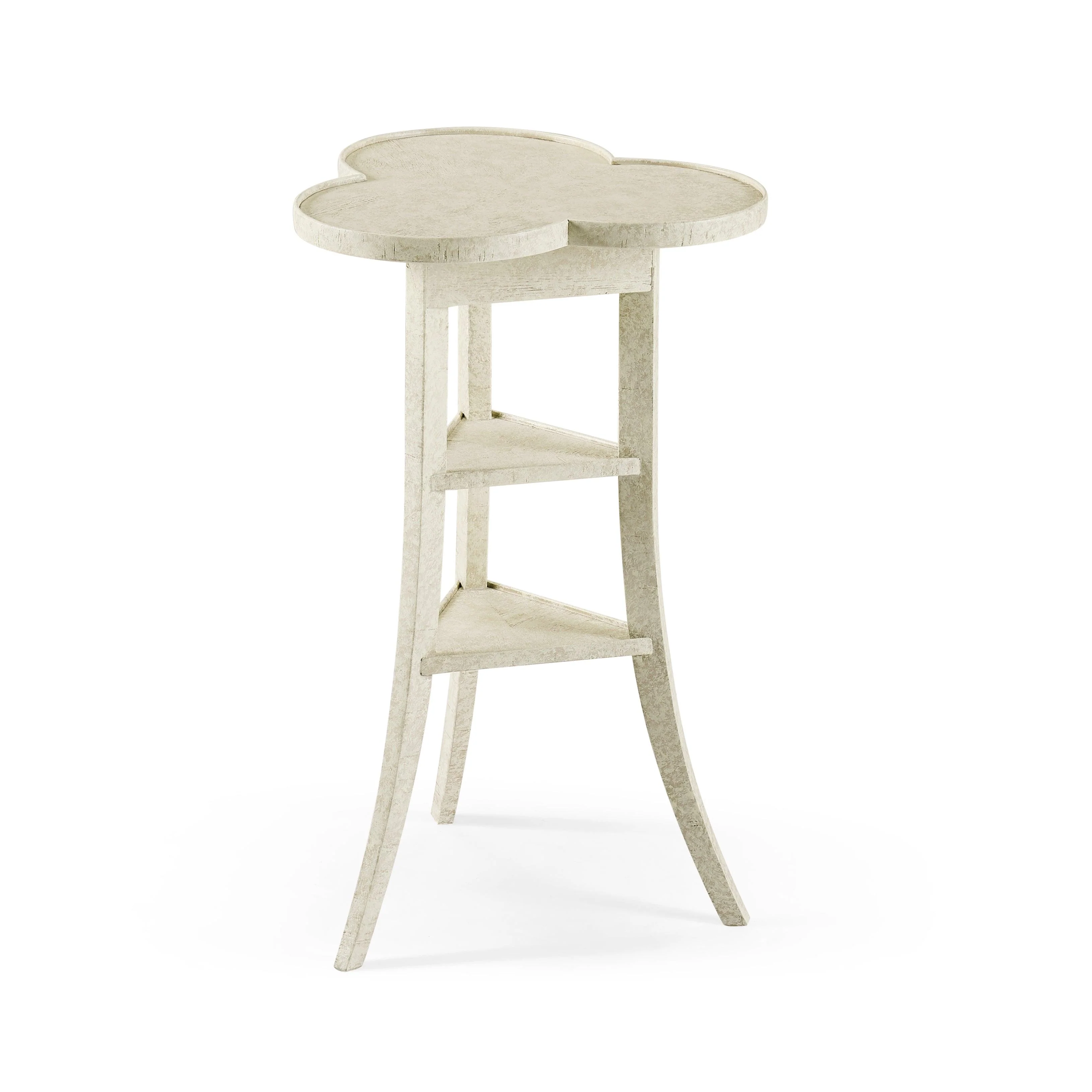 Casual Accents Whitewash Trefoil Side Table - Frankwebs