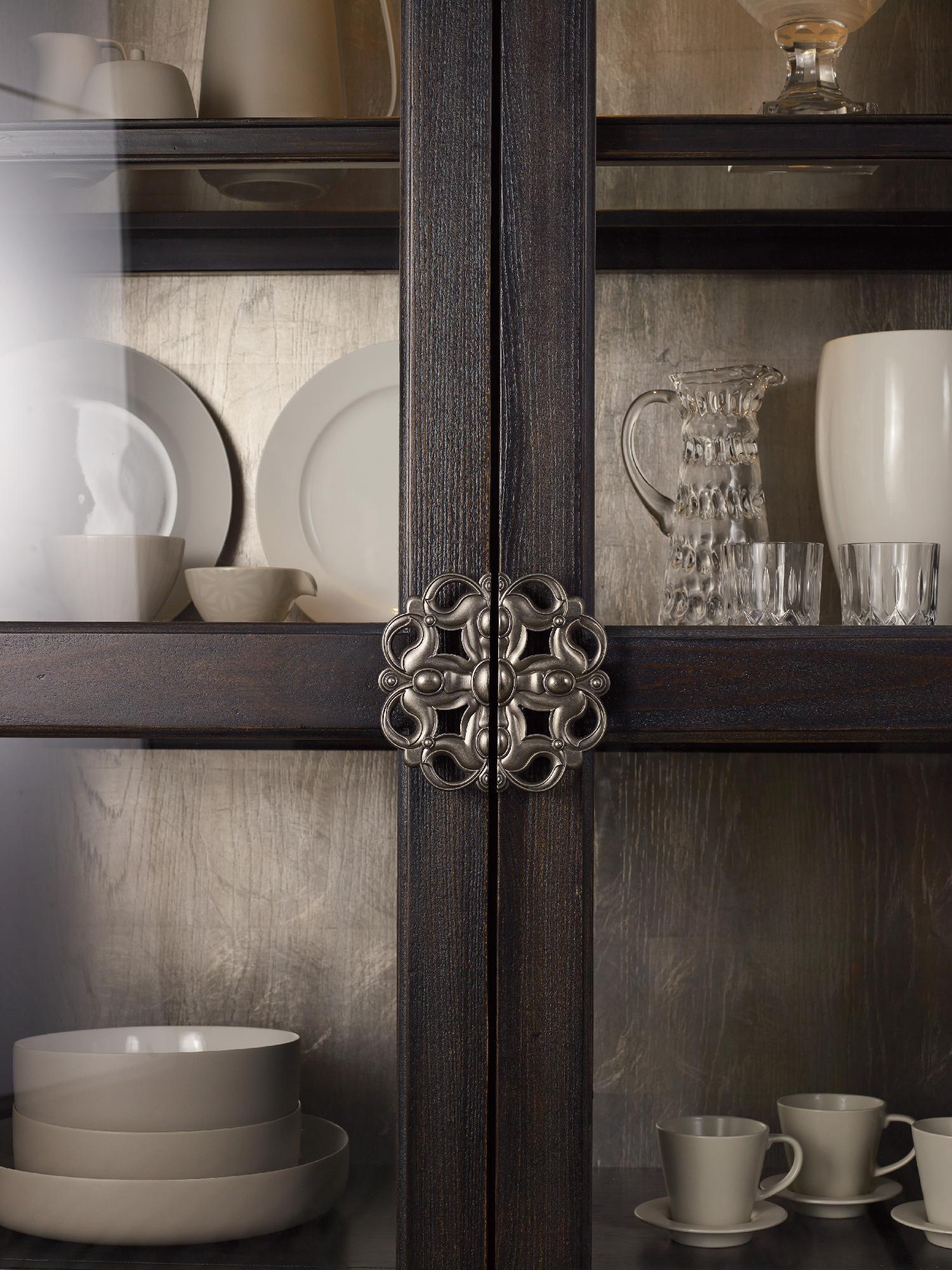 Sanctuary Glass Bunching Curio-Ebony Antiqued Oak - Frankwebs