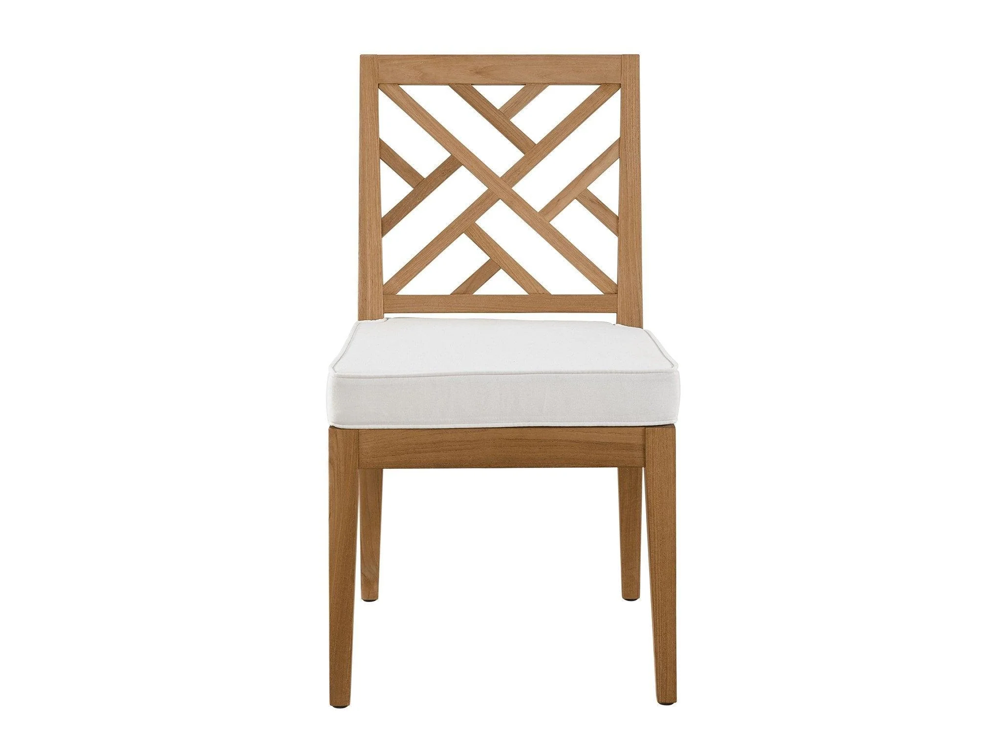 Outdoor Chesapeake Fret Back Teak Side Chair - Frankwebs