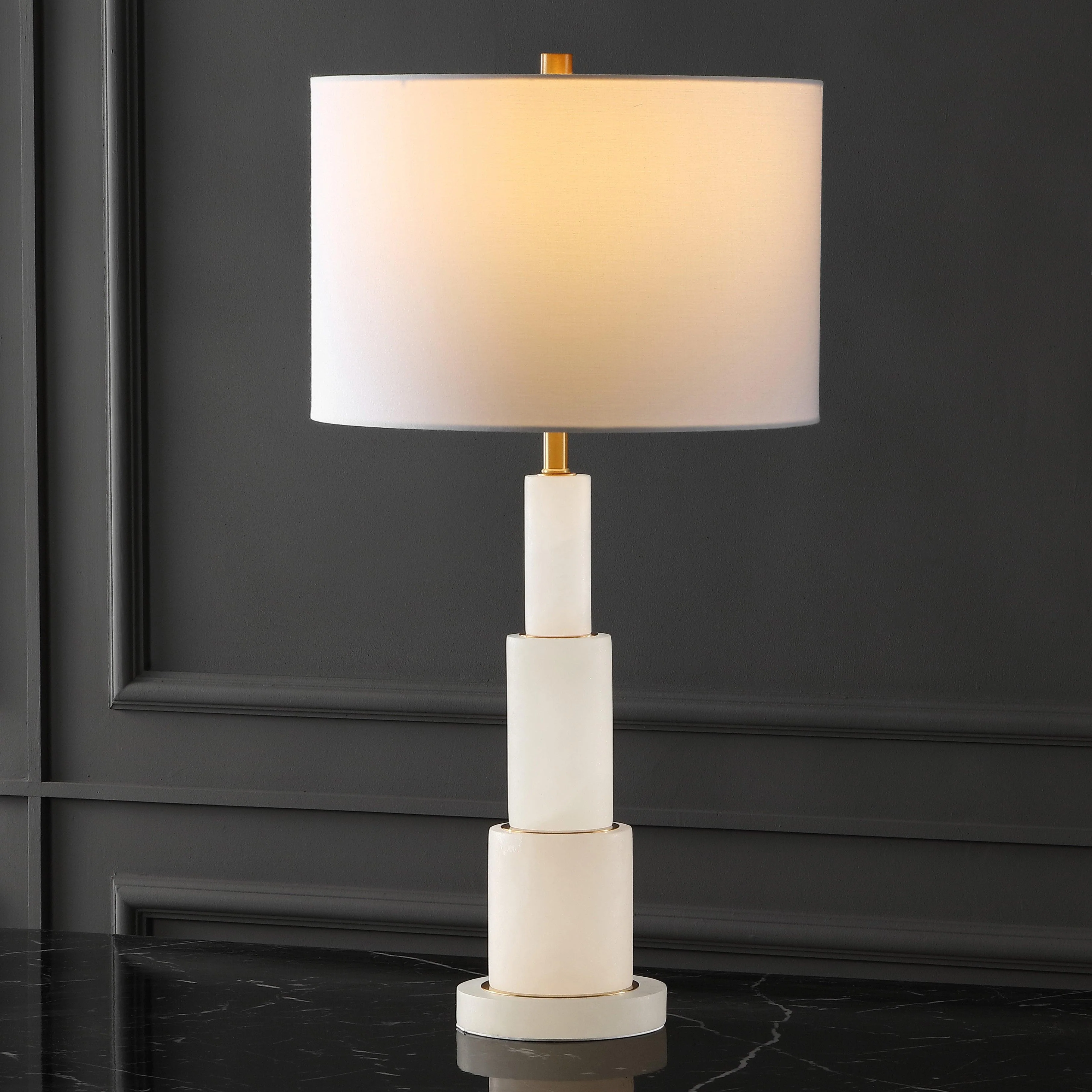 GARDINER ALABASTER TIERED TABLE LAMP - Frankwebs