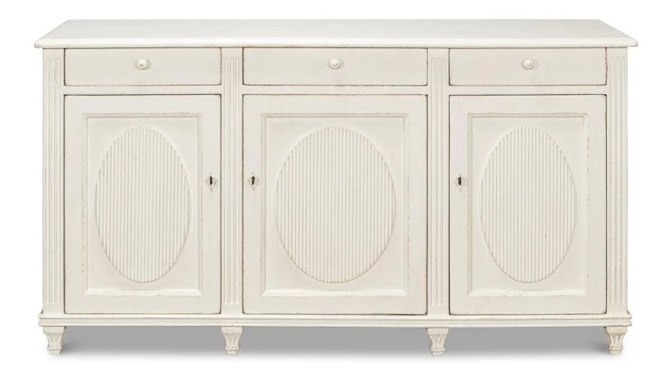 Ribbon Three Door Sideboard - Ant.White - Frankwebs