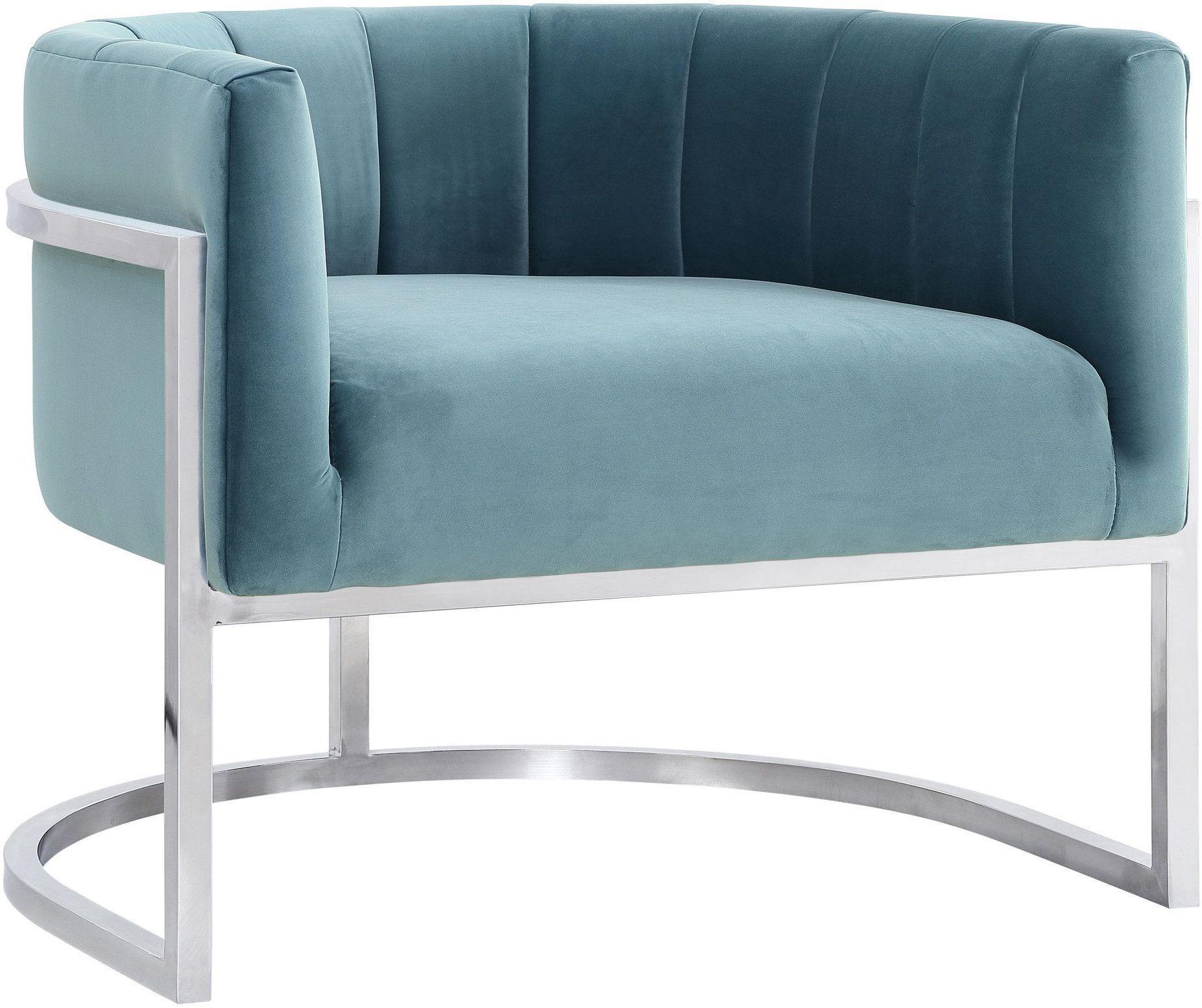 Magnolia Sea Blue Chair with Silver Base - Frankwebs