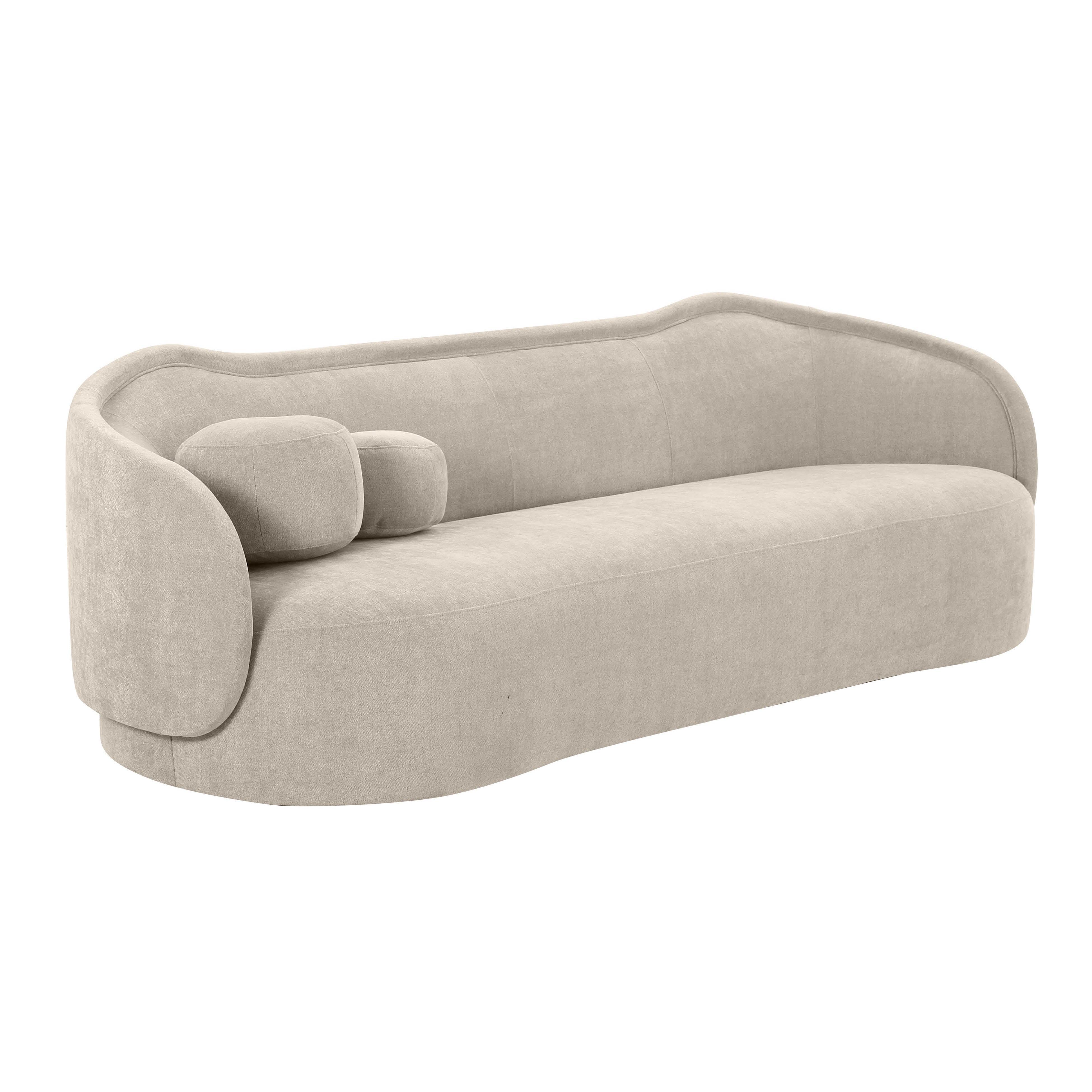 Circe Taupe Textured Velvet Sofa - Frankwebs