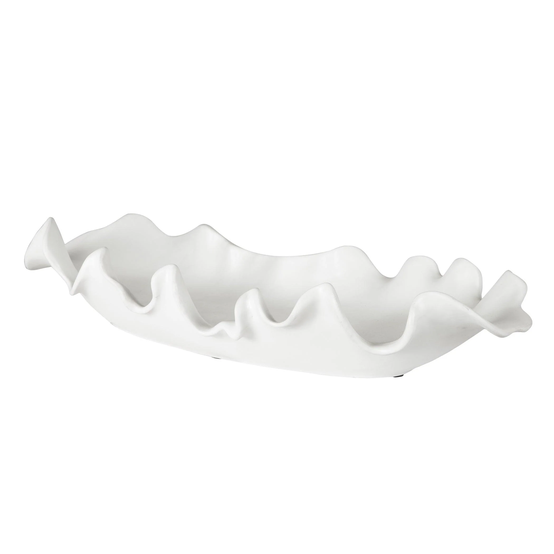 RUFFLED FEATHERS MODERN WHITE BOWL - Frankwebs