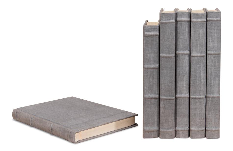 Heather Gray Linen Books - Set/12 - Frankwebs
