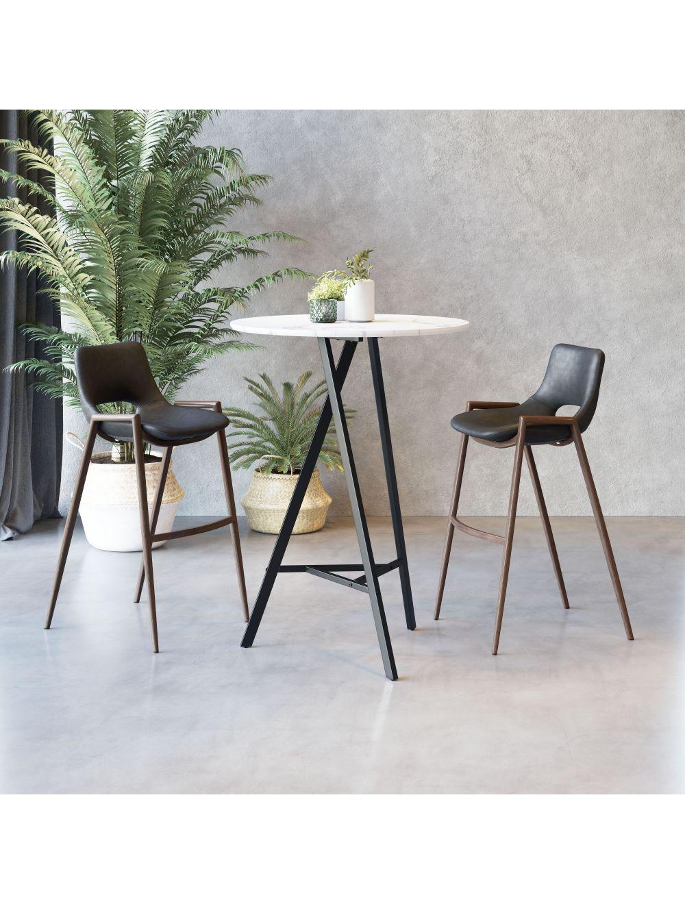 Desi Bar Chair (Set of 2) Black & Walnut - Frankwebs