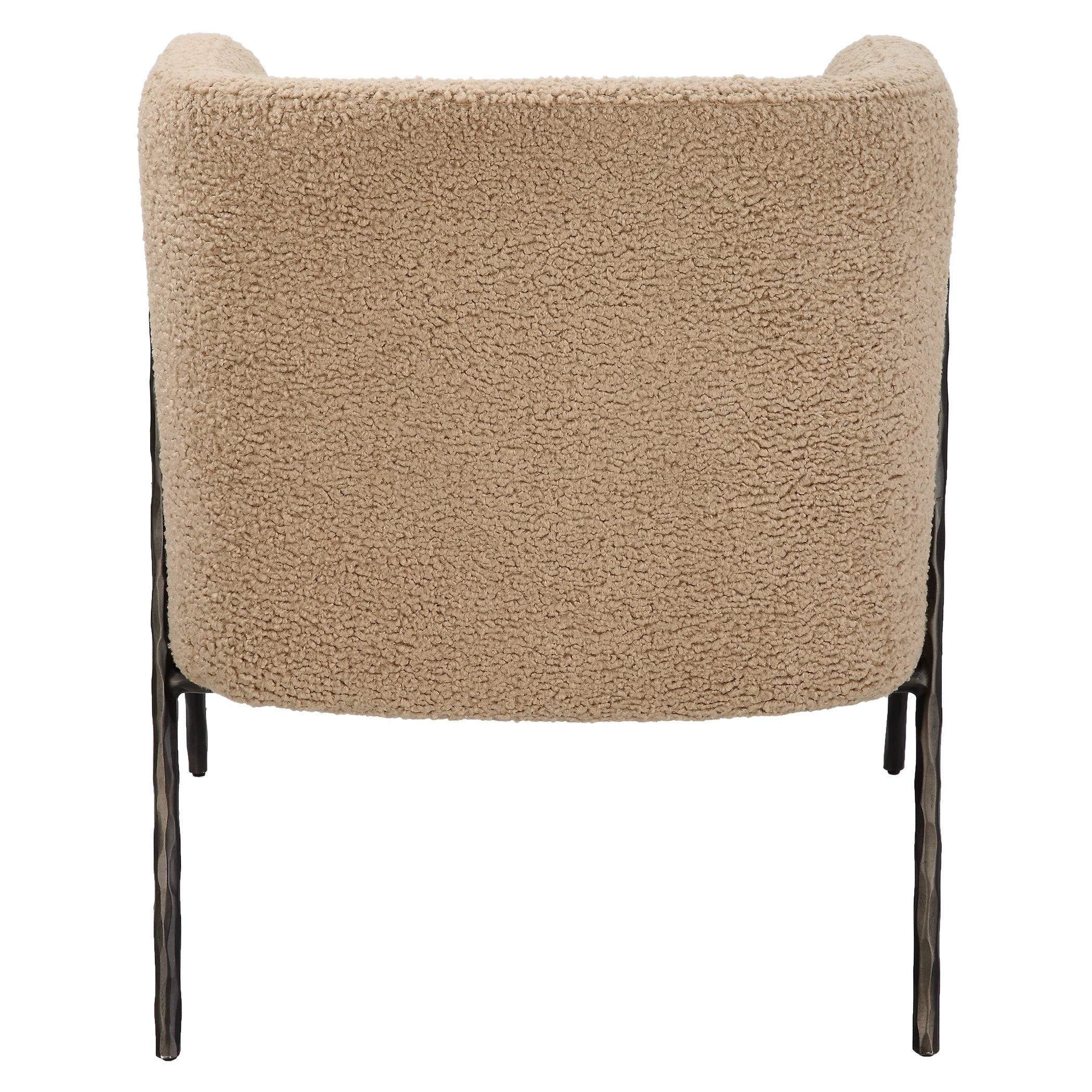 Jacobsen Tan Shearling Barrel Chair - Frankwebs