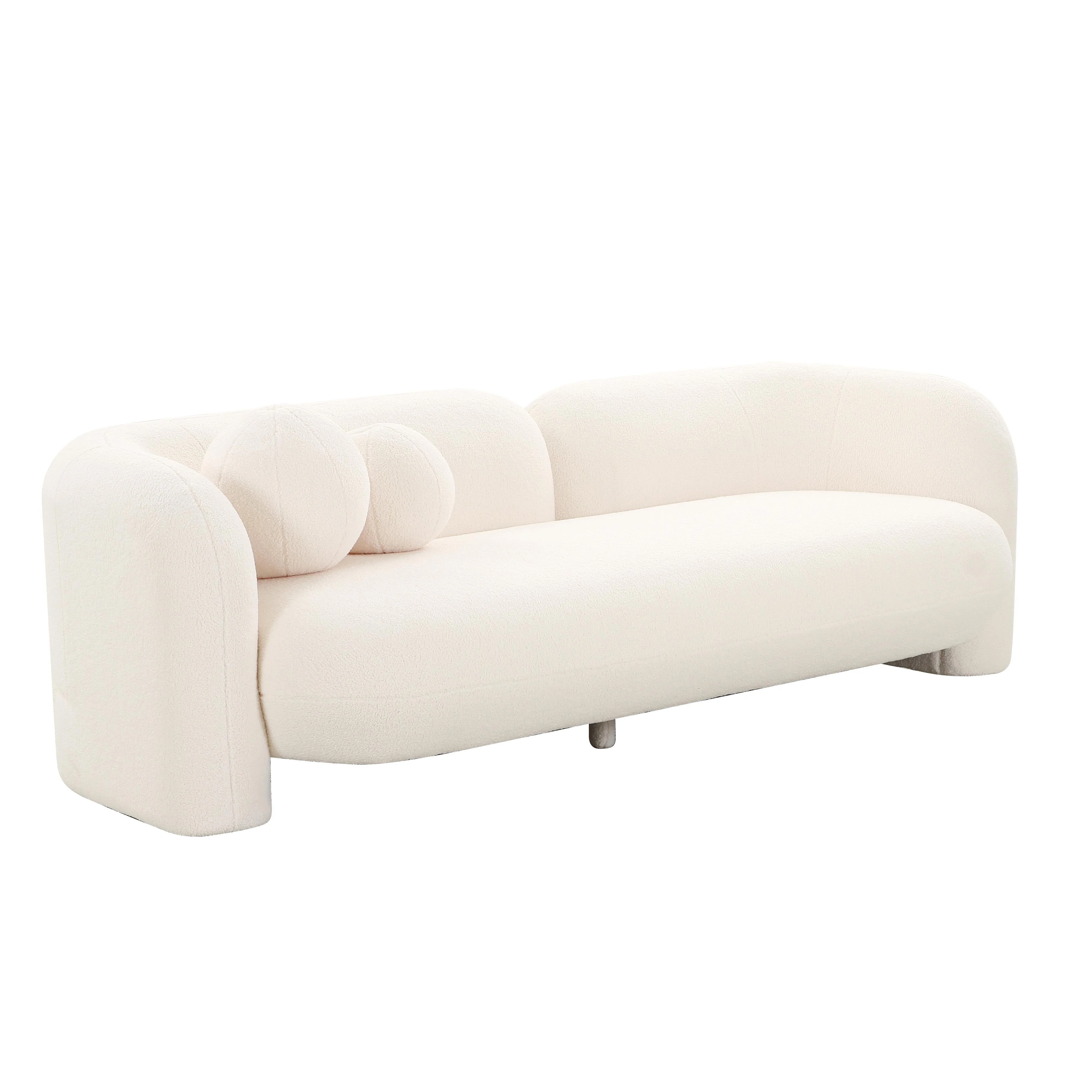 Amelie Cream Faux Fur Sofa - Frankwebs