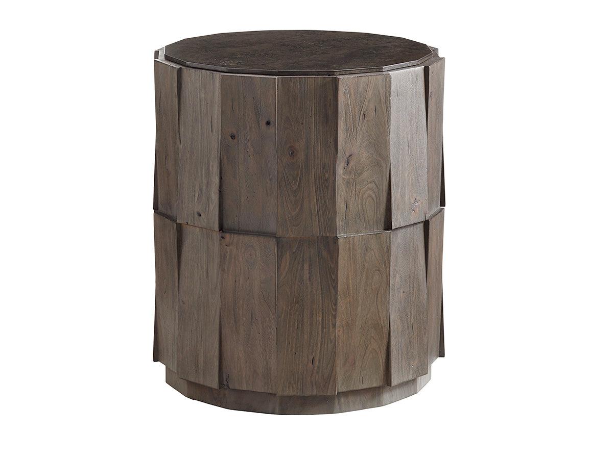 Cypress Point Everett Round Travertine End Table - Frankwebs