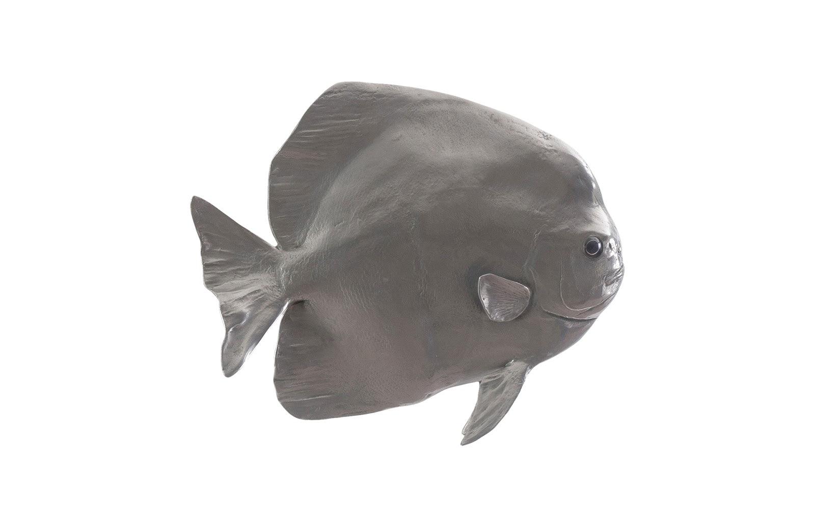 Australian Bat Fish Wall Sculpture, Resin, Polished Aluminum Finish - Frankwebs
