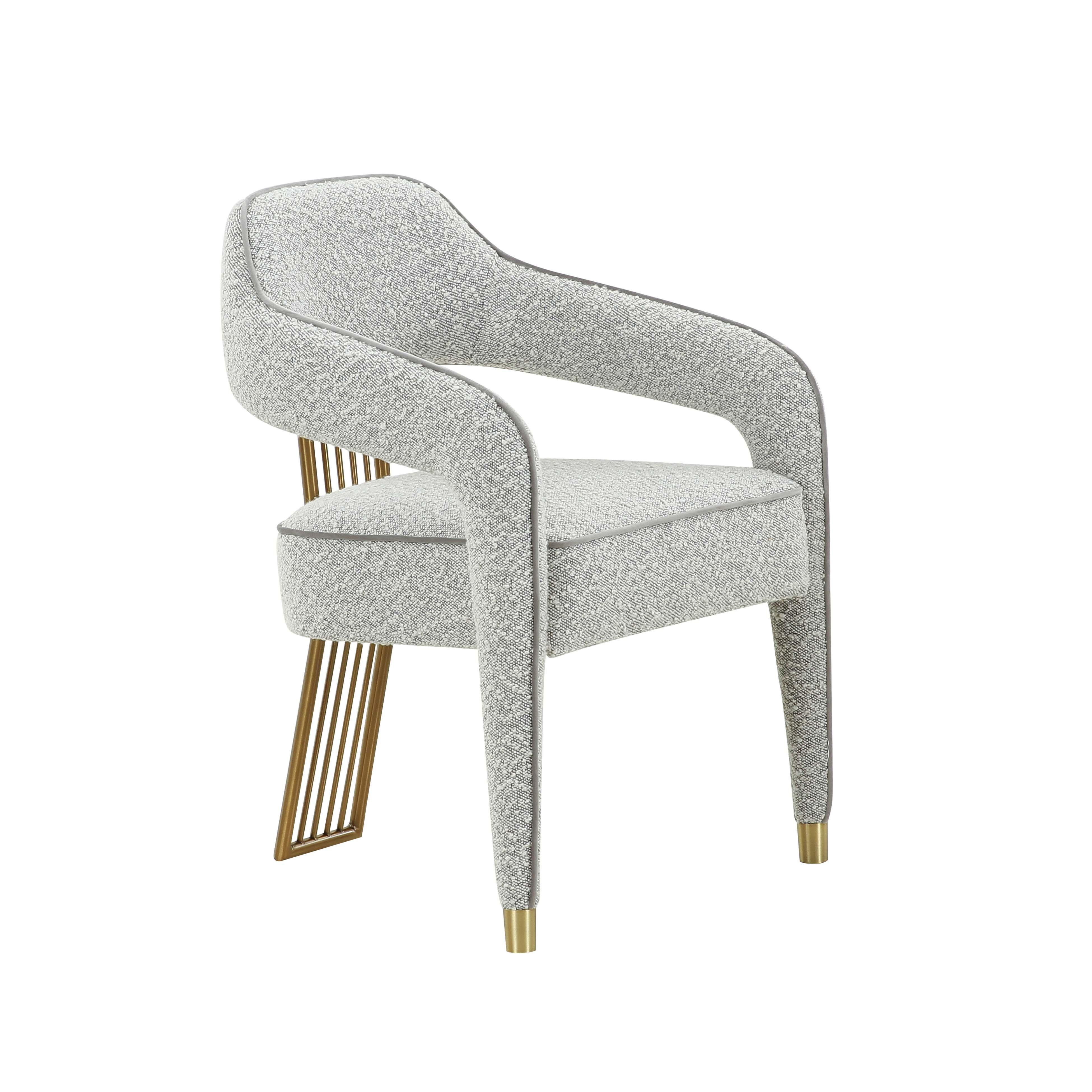 Corralis Speckled Grey Boucle Dining Chair - Frankwebs