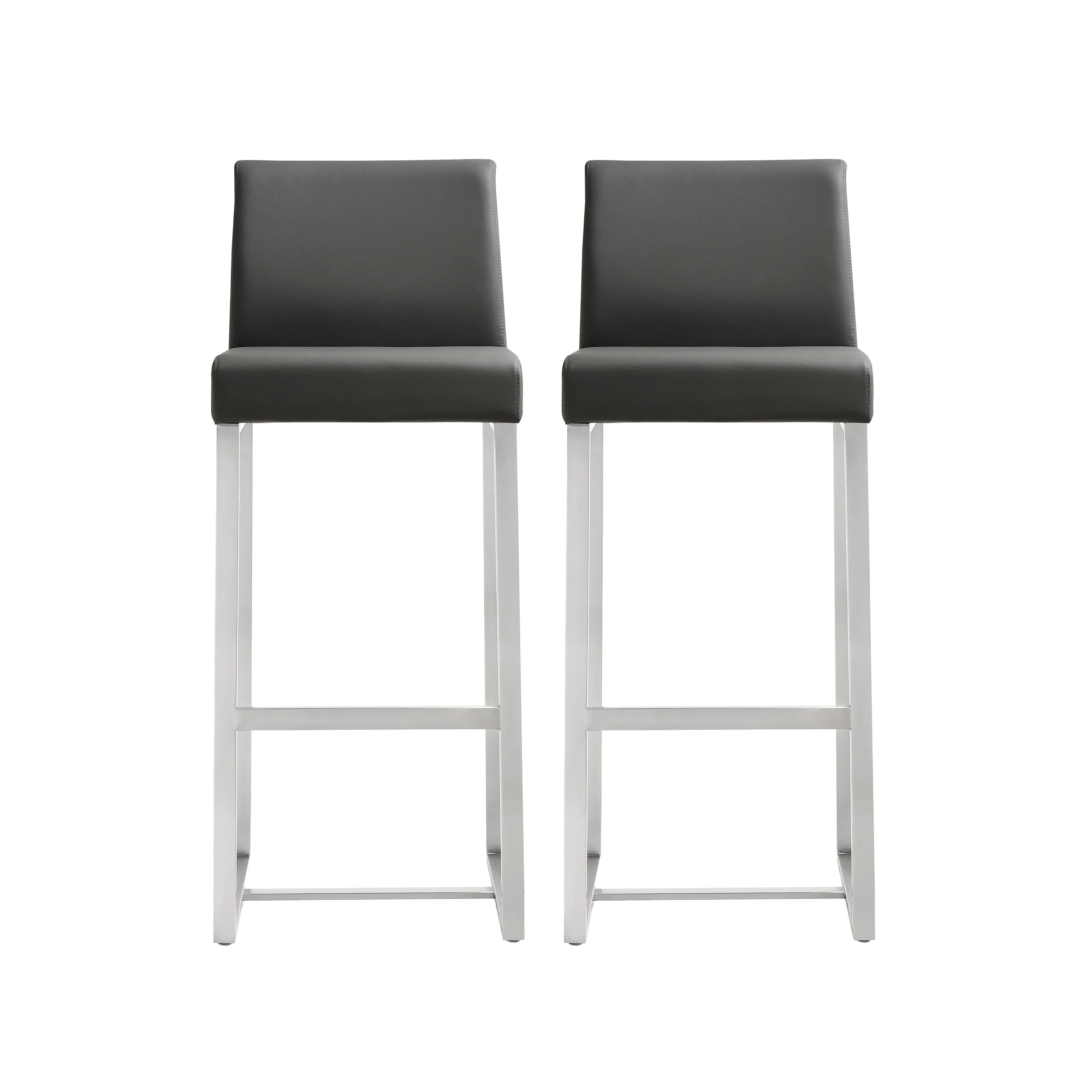 Denmark Grey Stainless Steel Barstool (Set of 2) - Frankwebs