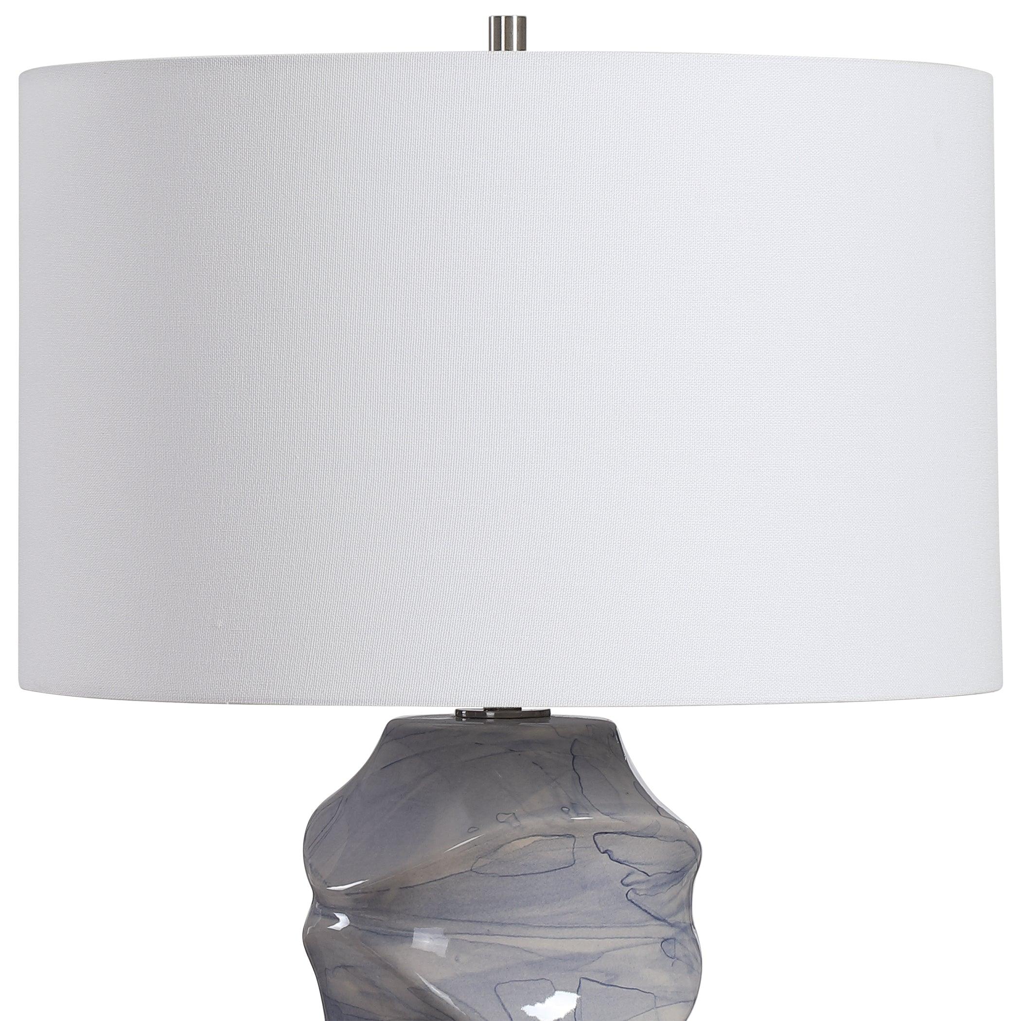 WAVES BLUE & WHITE TABLE LAMP - Frankwebs