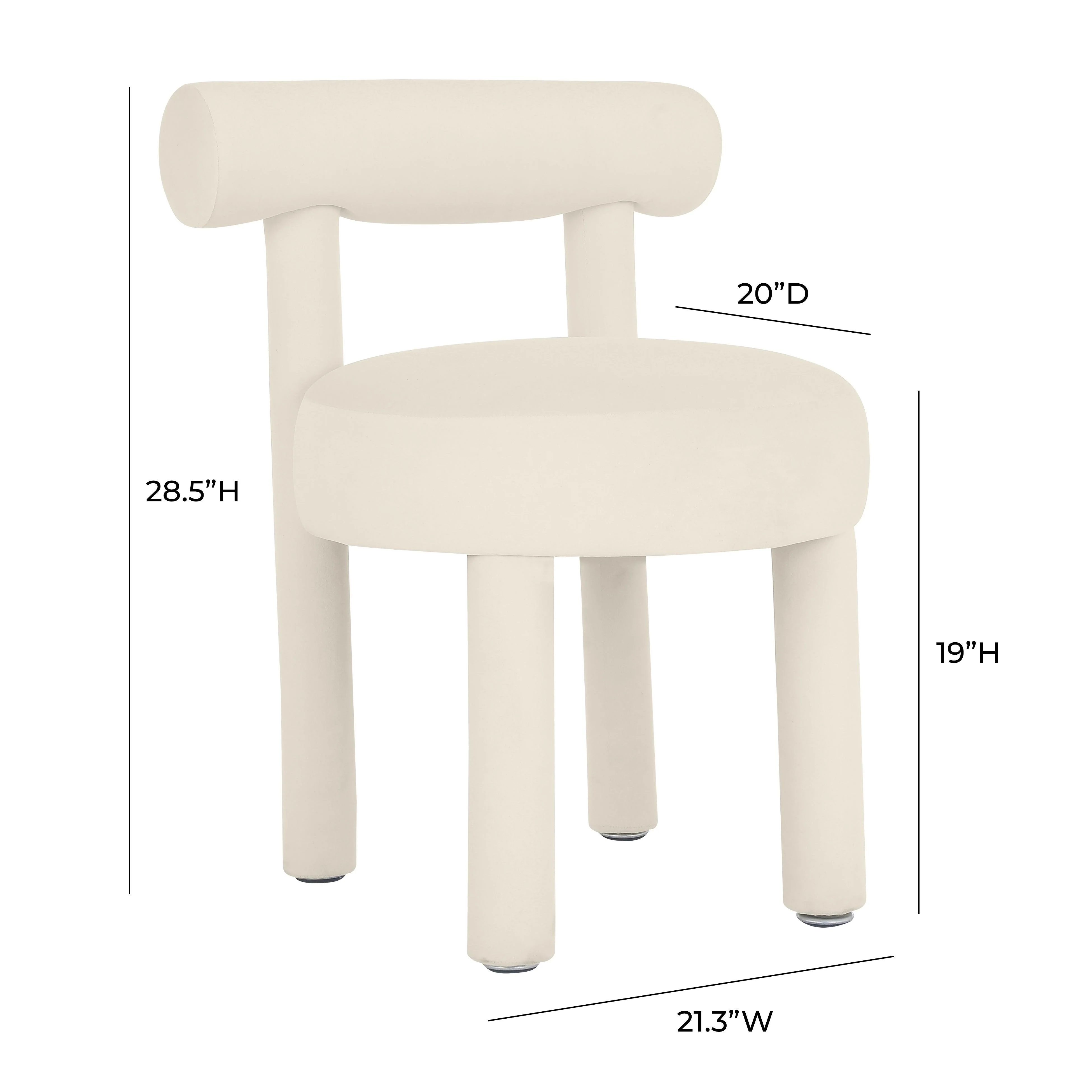 Carmel Cream Velvet Dining Chair - Frankwebs