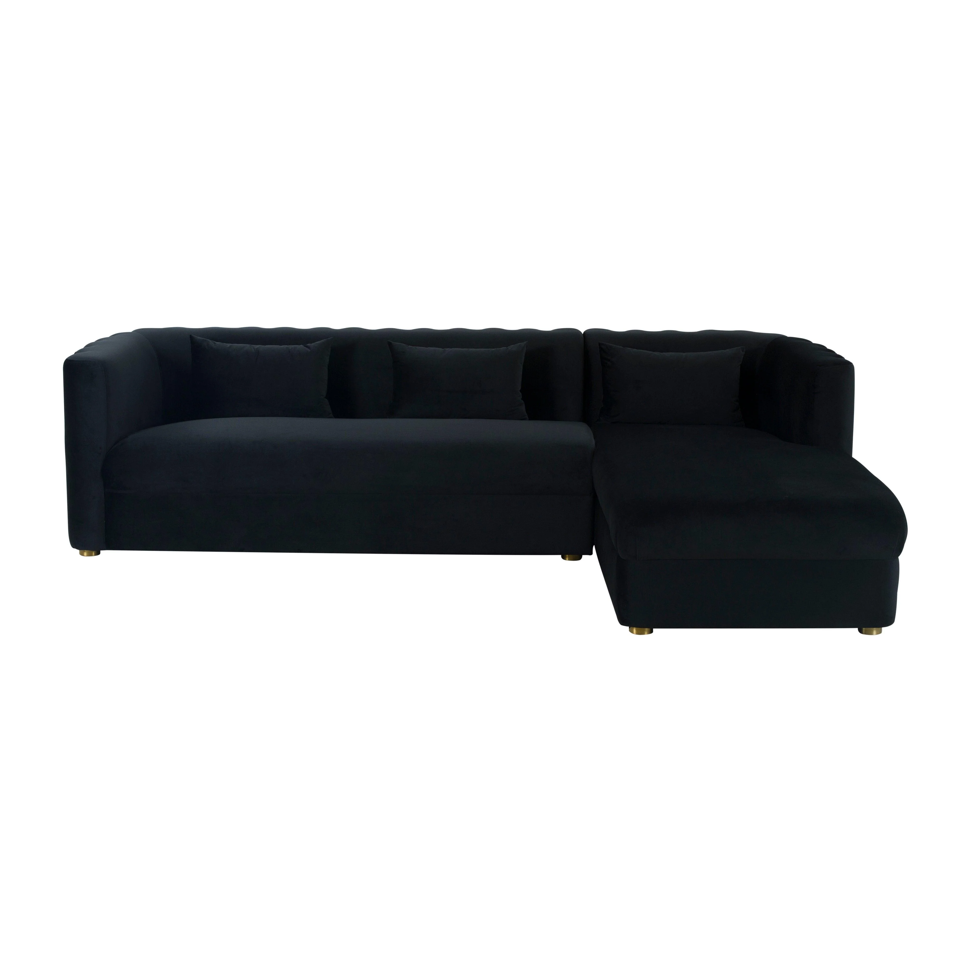 Callie Black Velvet Sectional - RAF - Frankwebs