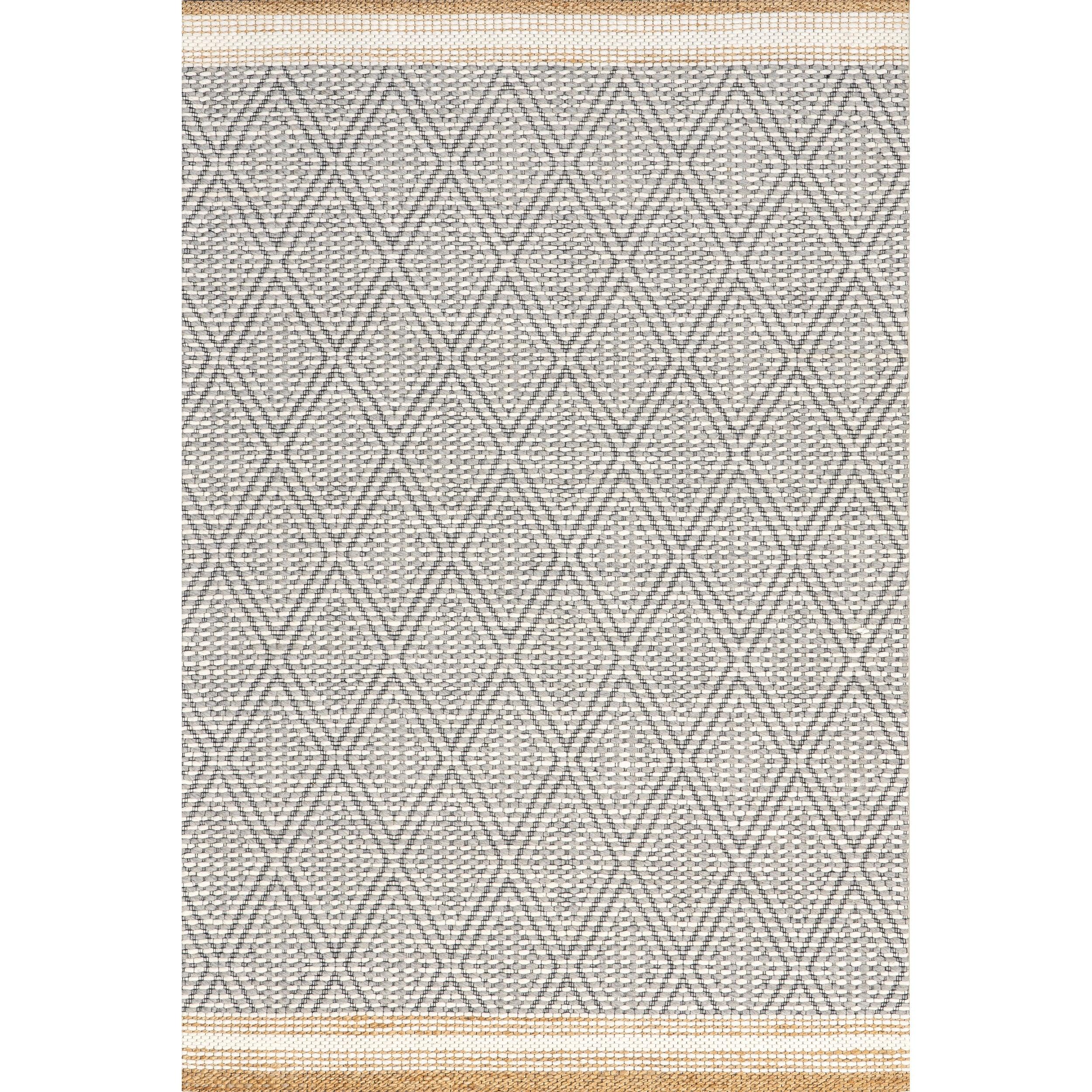 Laura Bohemian Trellis Wool and Jute Area Rug - Frankwebs