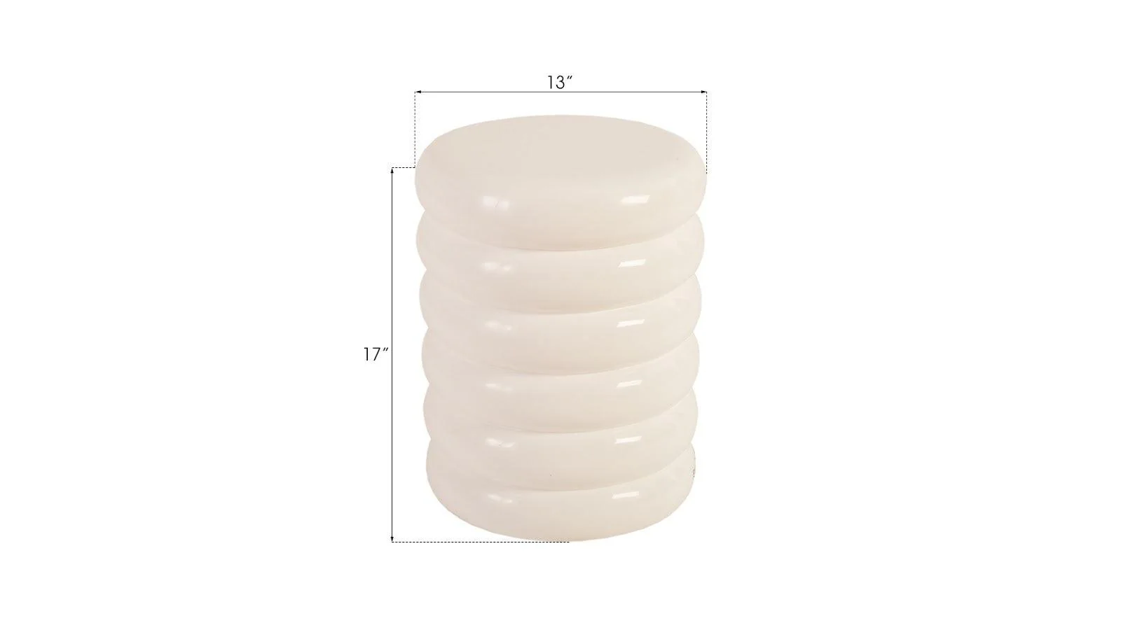 Ribbed Stool, Gel Coat White - Frankwebs