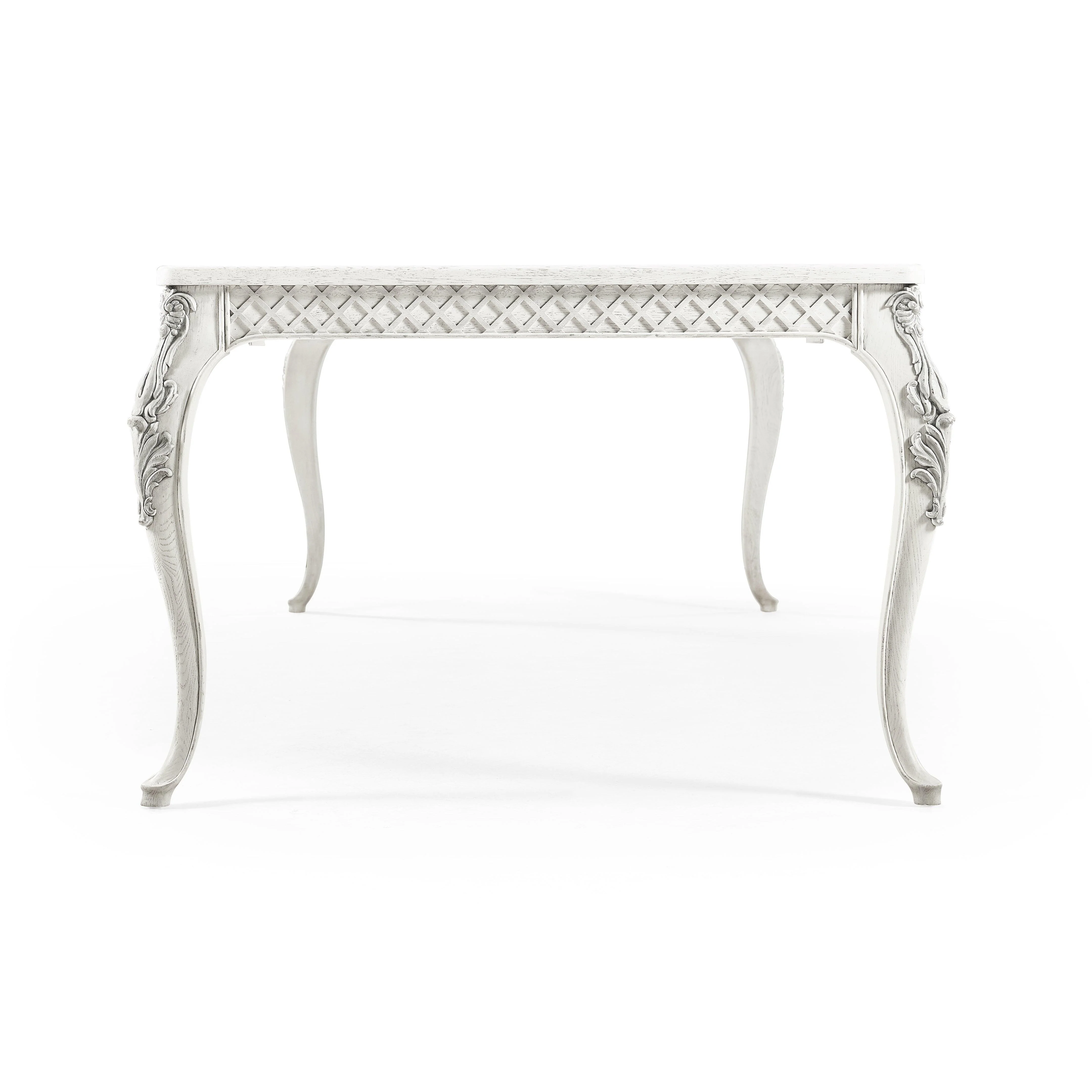 White Inversion Lattice Leg Dining Table - Frankwebs