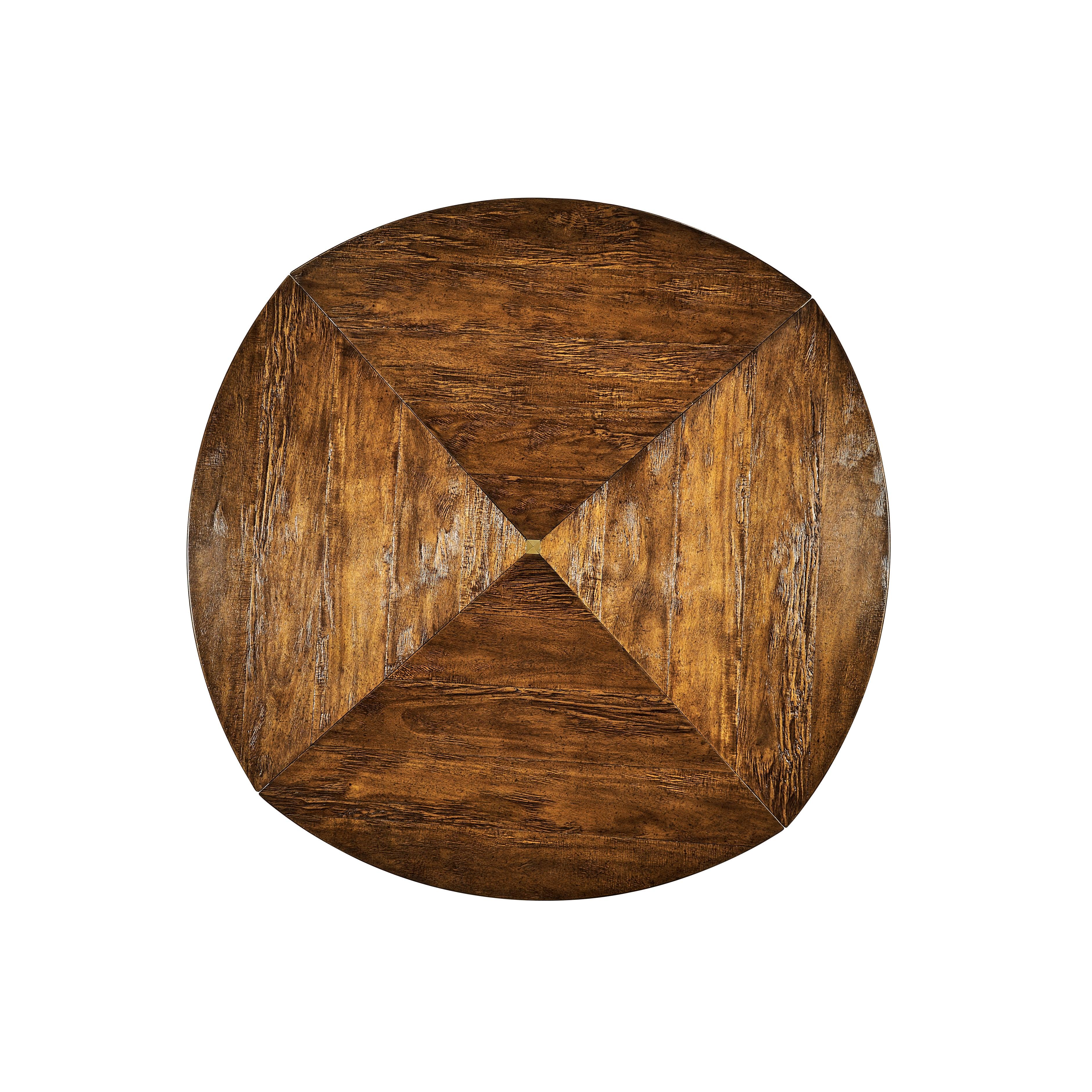 Casual Accents Country Walnut Round Extendable Dining Table 59