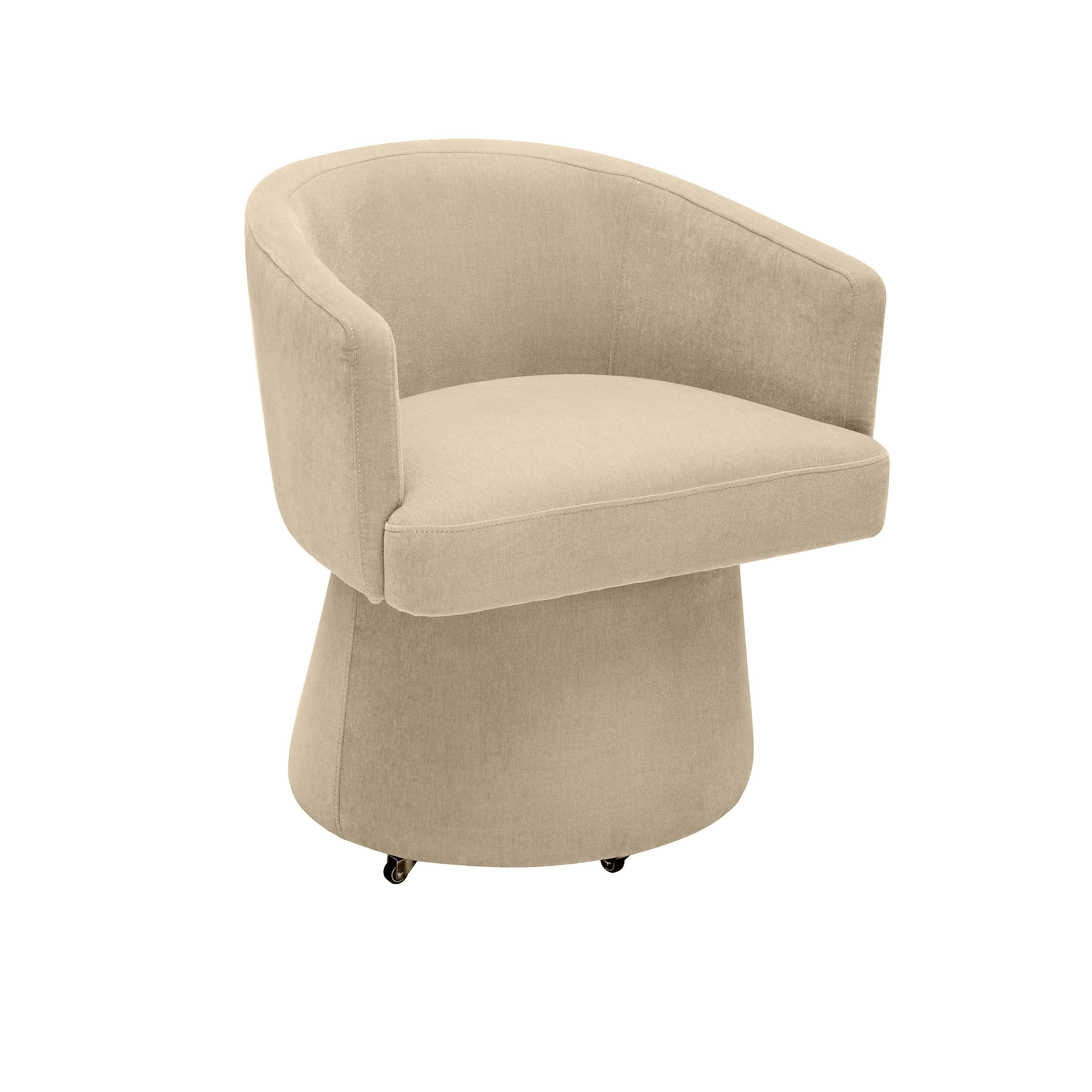 Kristen Taupe Upcycled Chenille Rolling Desk Chair - Frankwebs