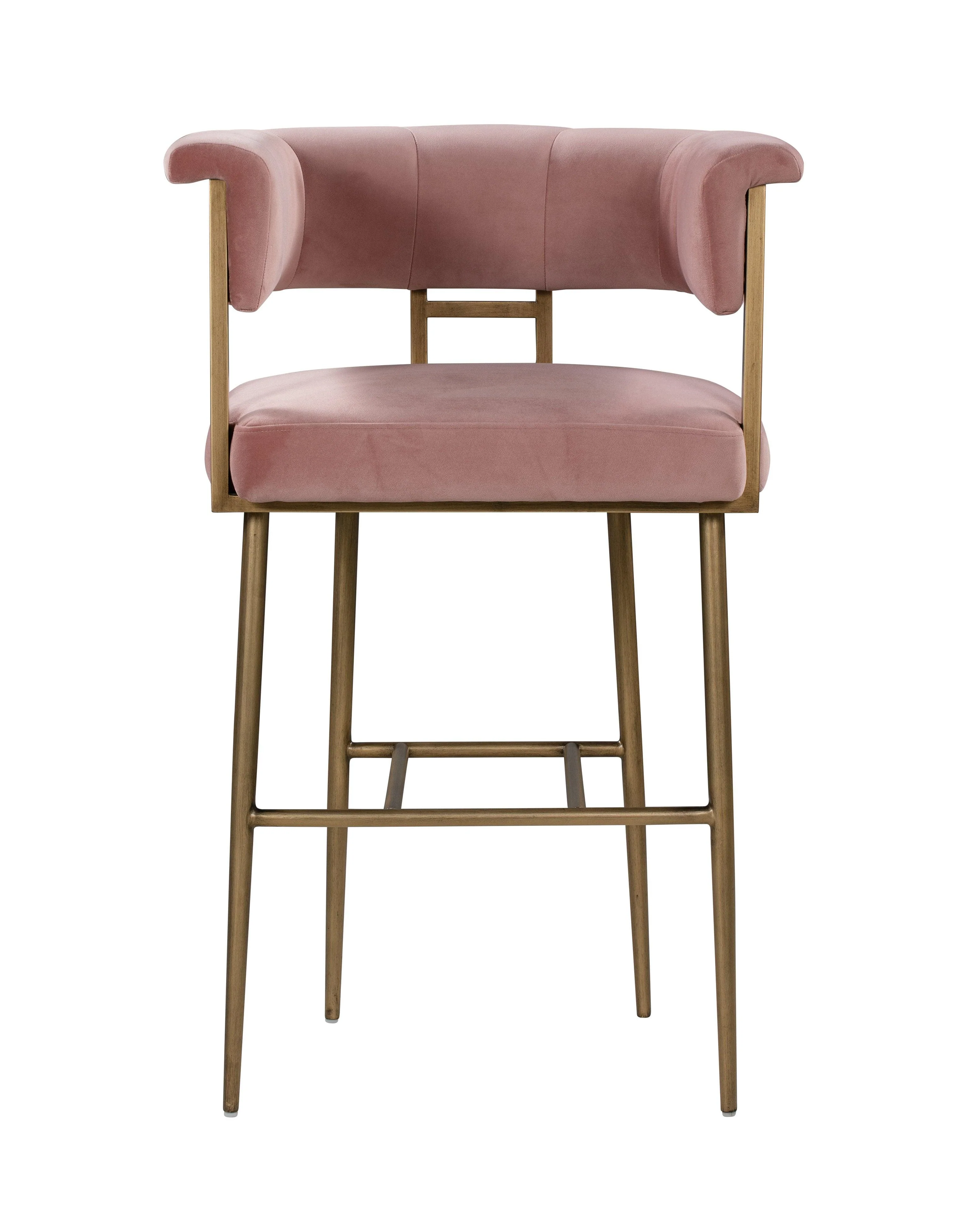 Astrid Blush Velvet Bar Stool - Frankwebs