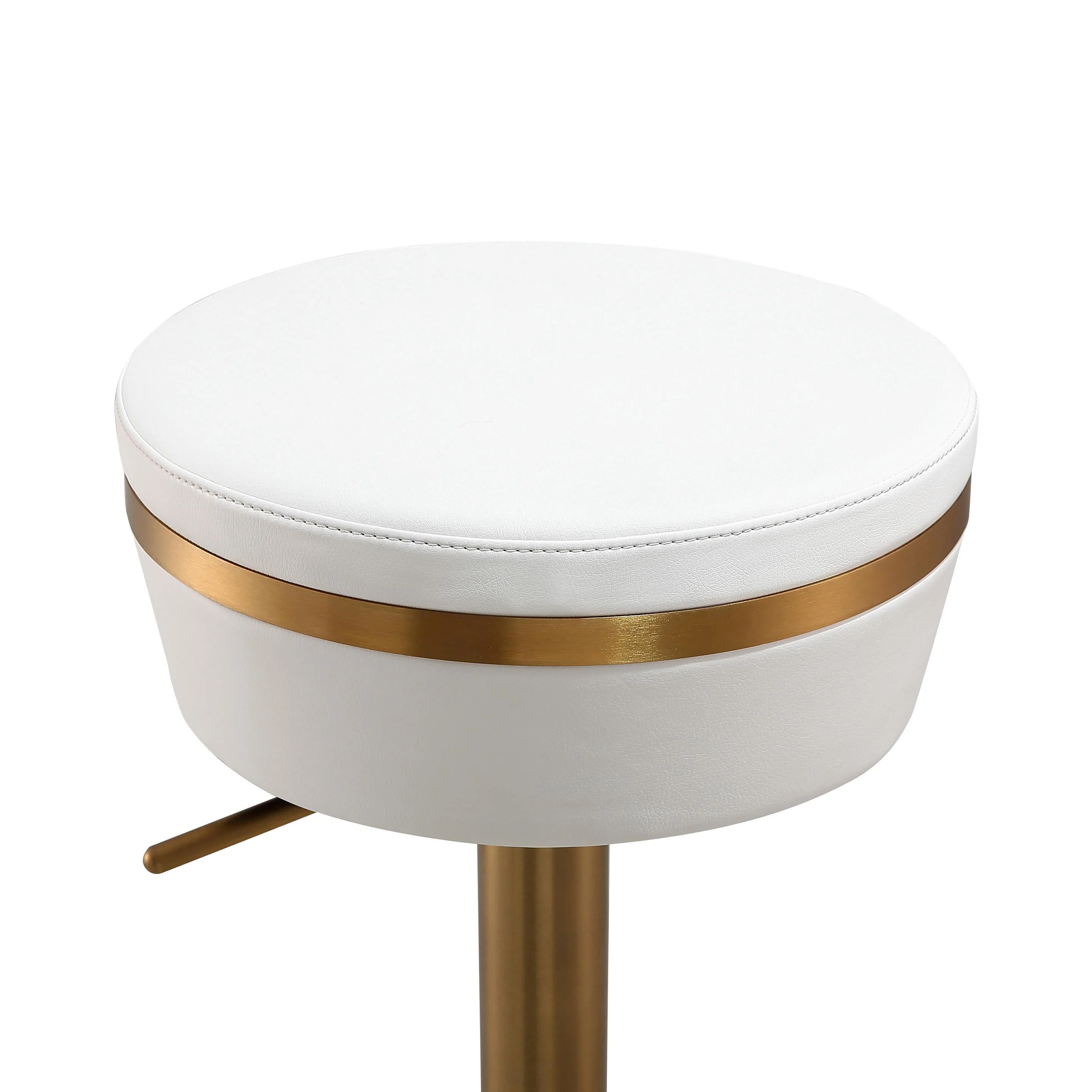 Astro White and Gold Adjustable Stool - Frankwebs