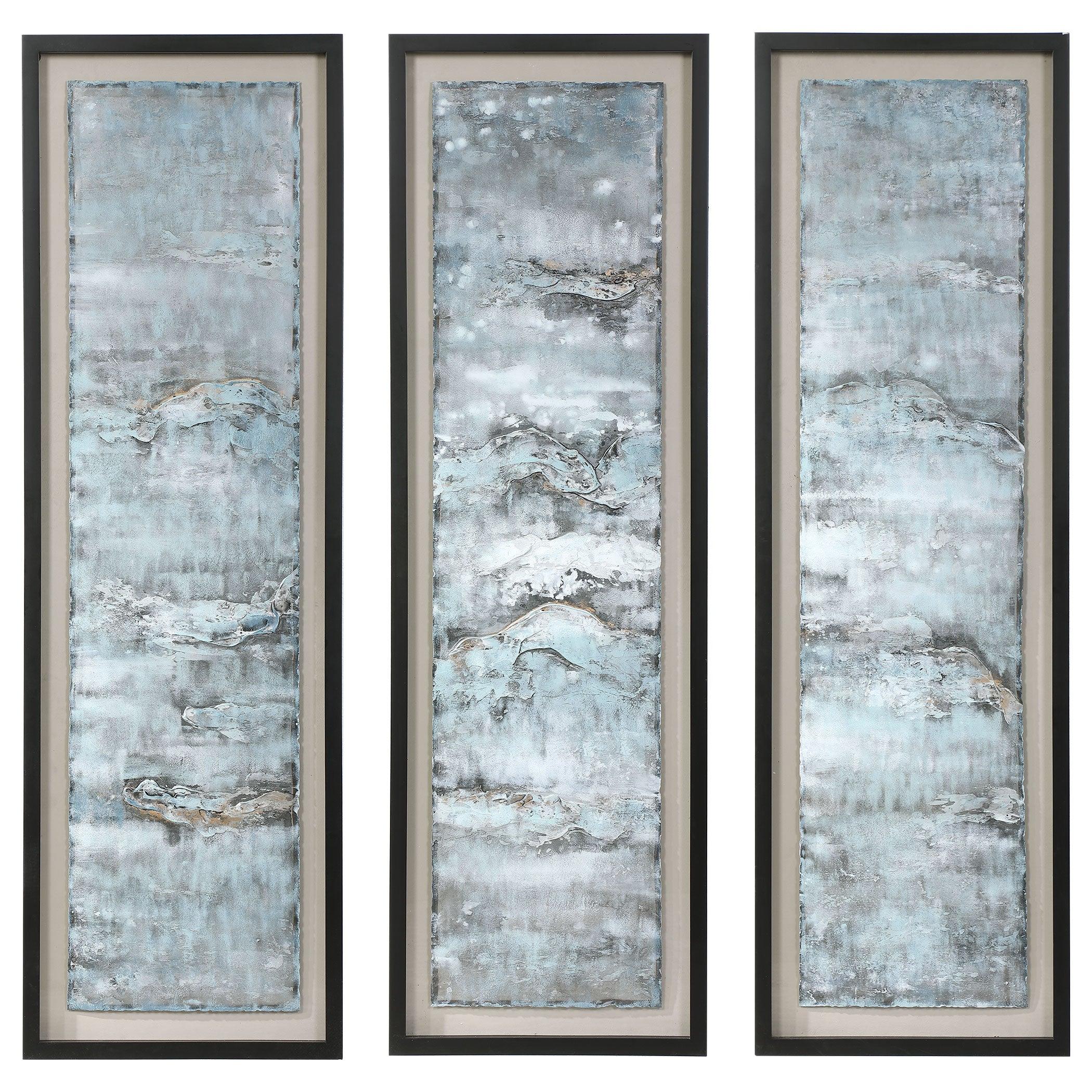 Ocean Swell Painted Metal Art, S/3, 3 Cartons - Frankwebs