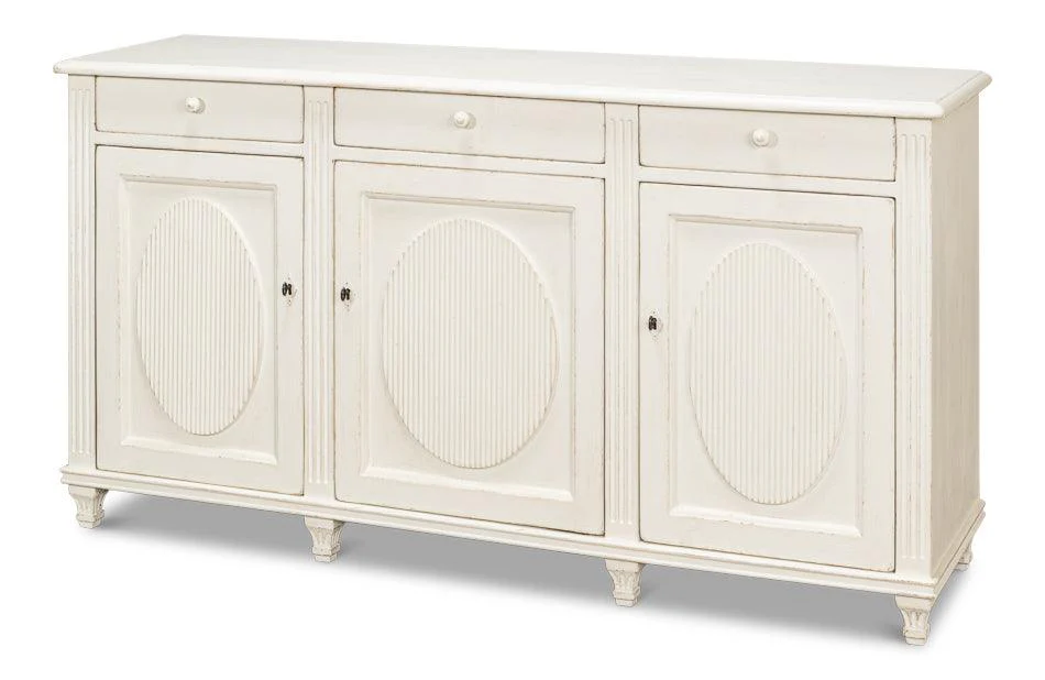 Ribbon Three Door Sideboard - Ant.White - Frankwebs