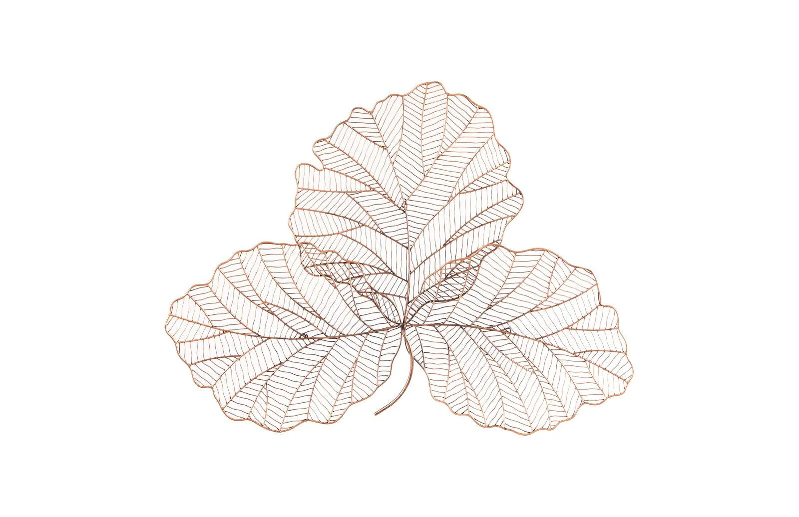 Tri Leaf Wall Art, Small, Metal, Copper/Black - Frankwebs