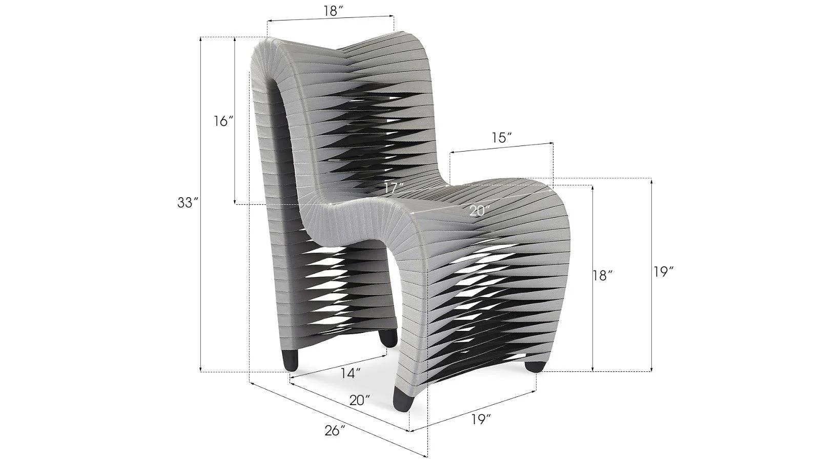 Seat Belt Dining Chair, Gray/Black - Frankwebs