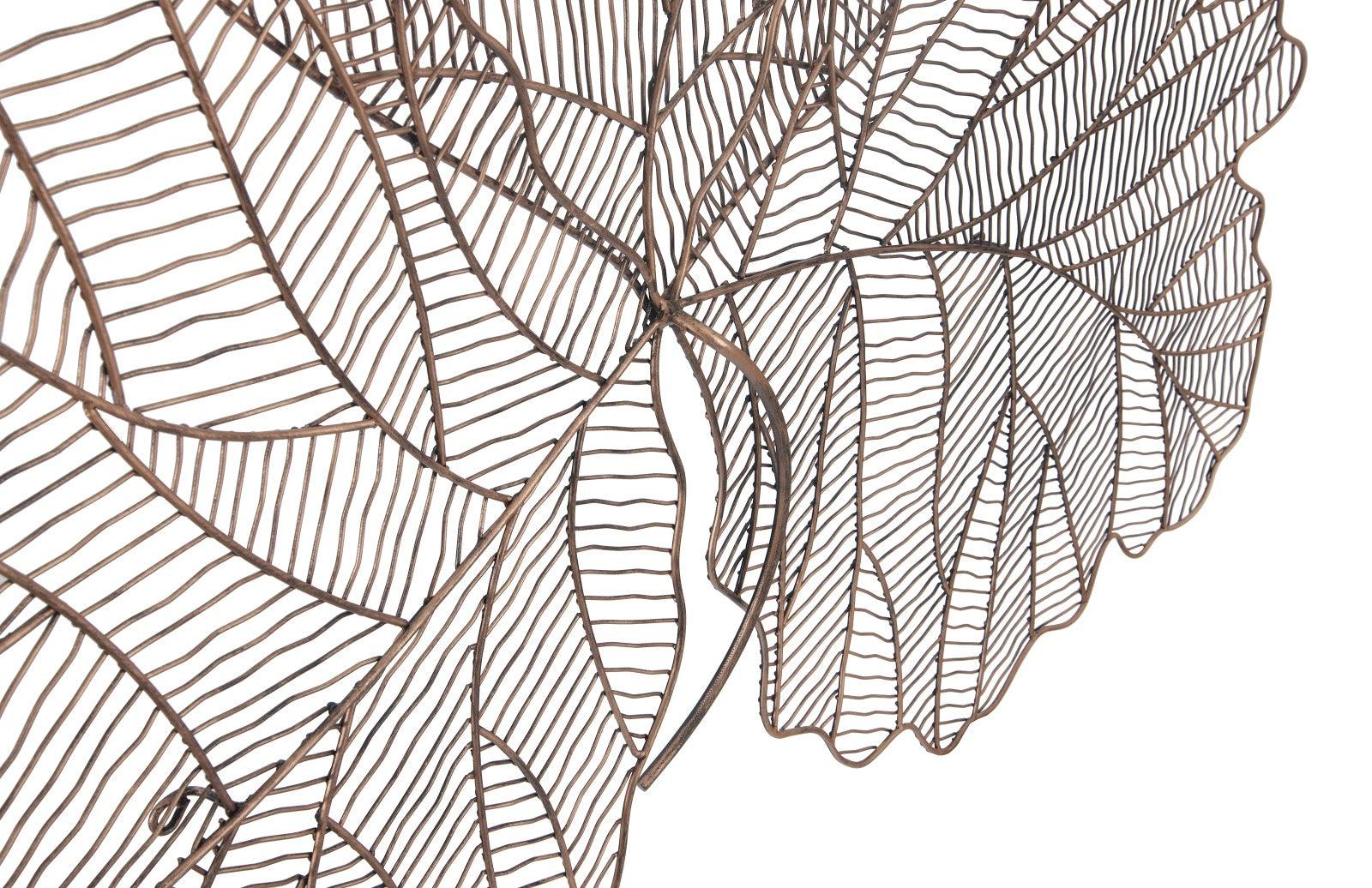 Tri Leaf Wall Art, Large, Metal, Copper/Black - Frankwebs