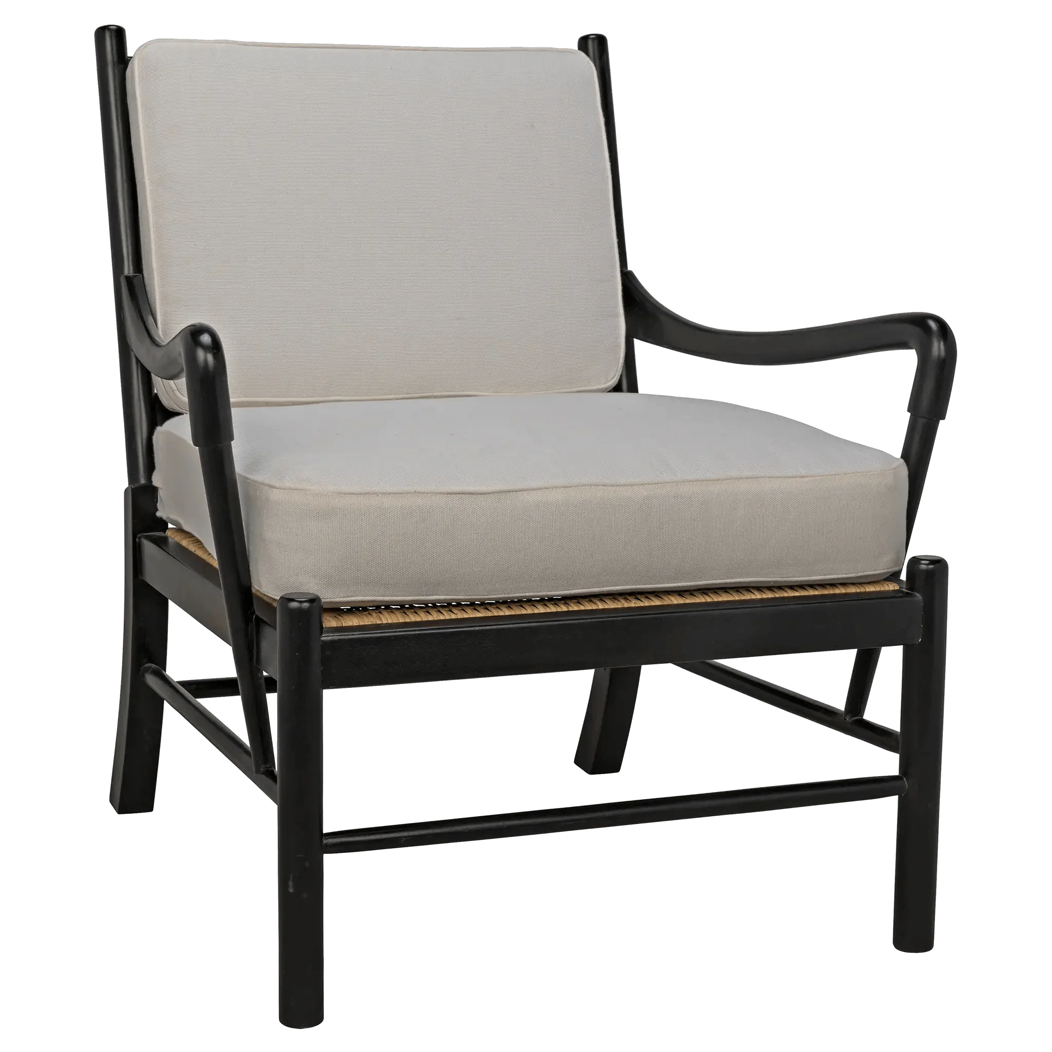 Kevin Chair with Rattan, Hand Rubbed Black - Frankwebs