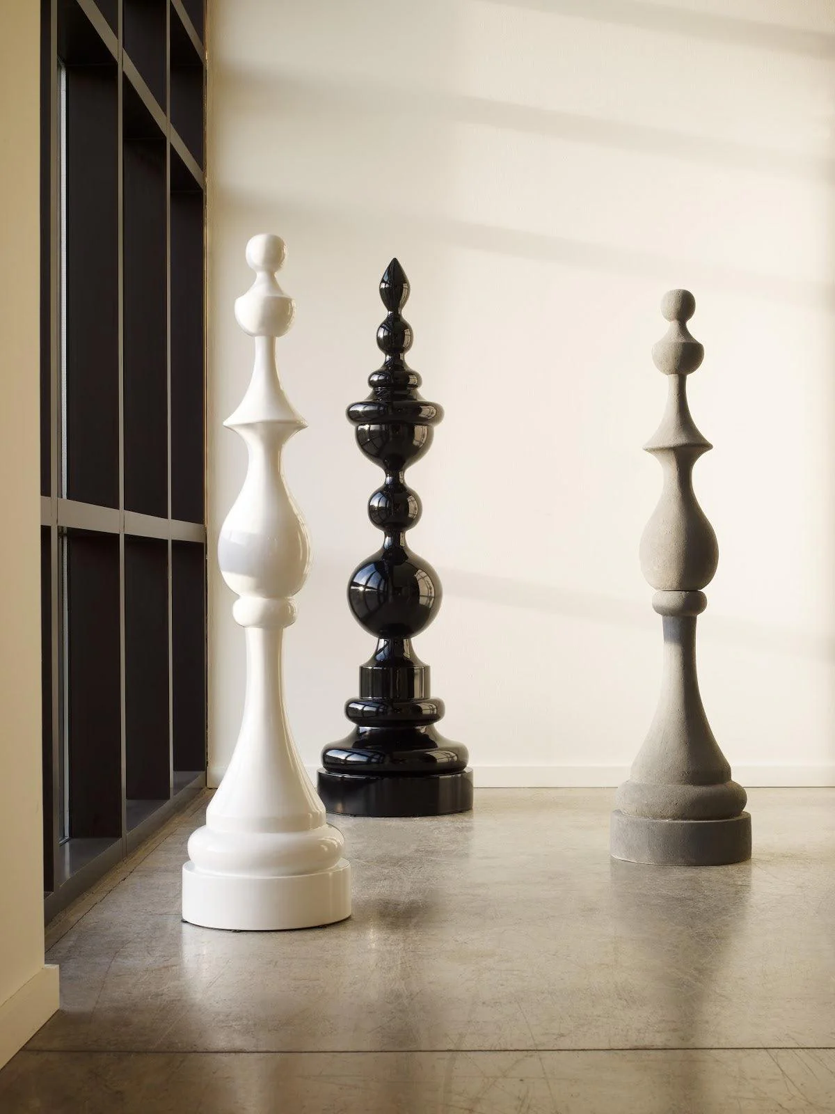 Check Mate Sculpture Gray Finish , Stone - Frankwebs