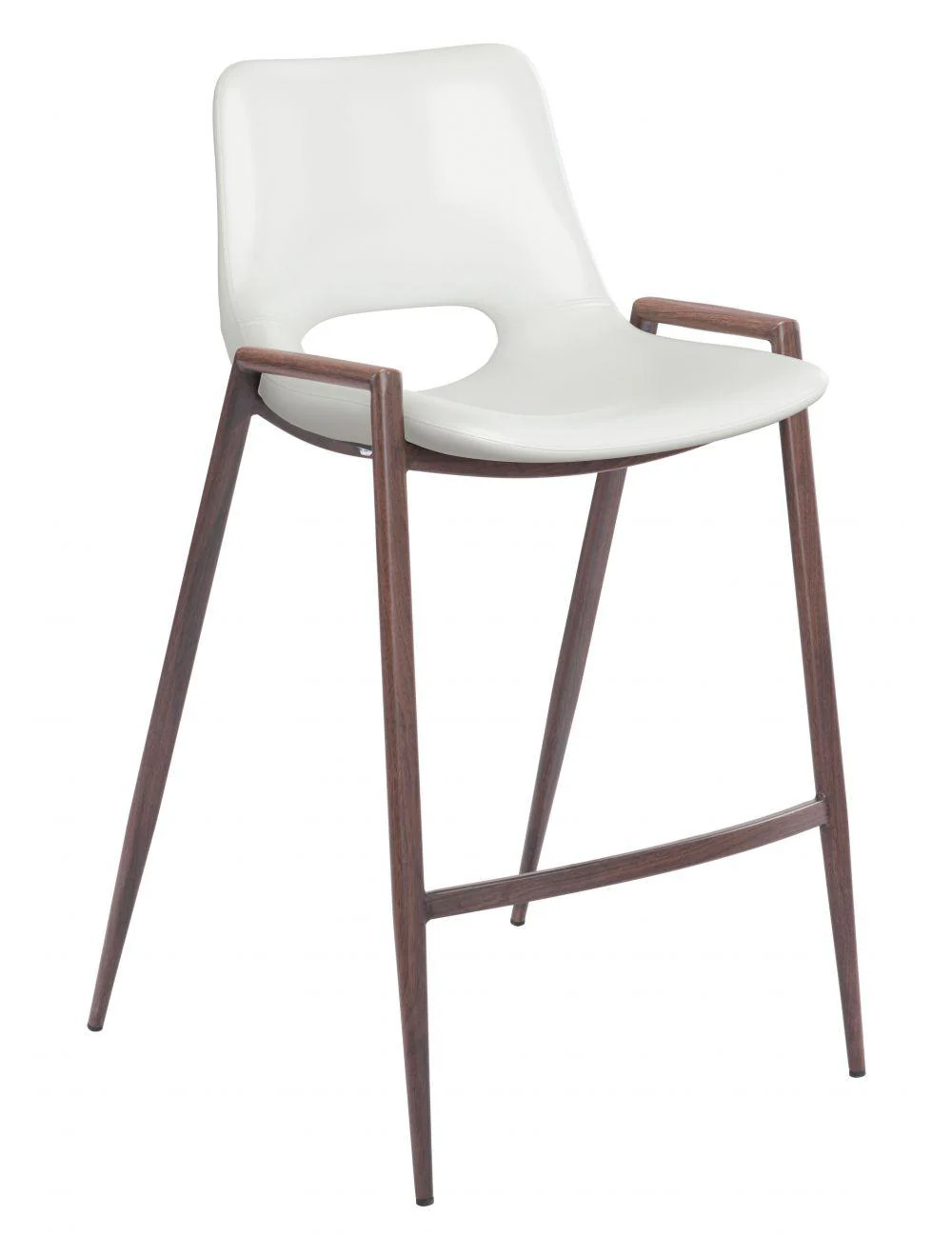 Desi Counter Chair (Set of 2) White & Walnut - Frankwebs