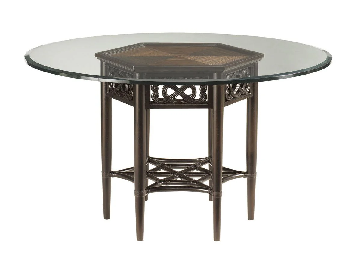 Royal Kahala Sugar And Lace Dining Table With 60 Inch Glass Top - Frankwebs