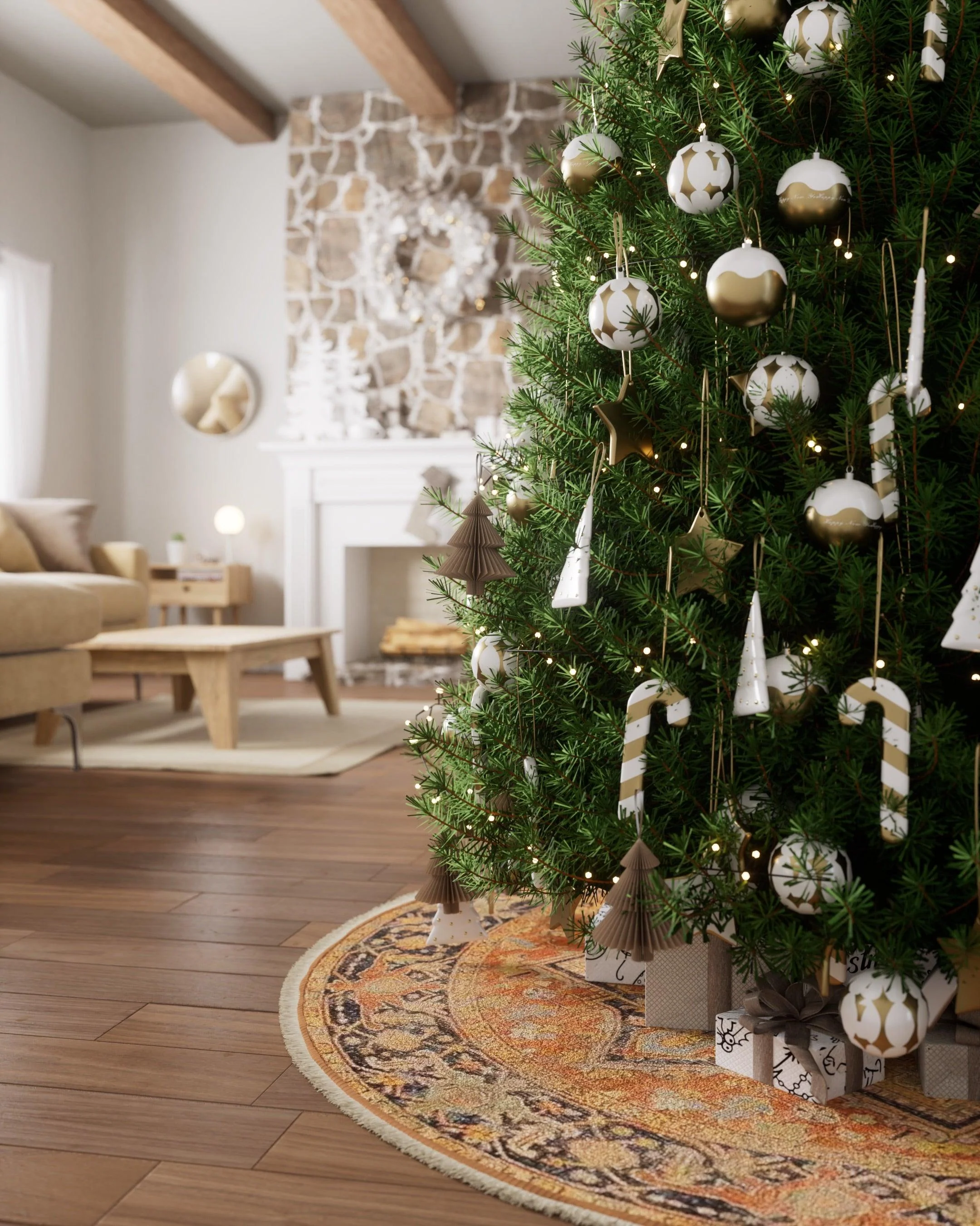 Vintage Tree Skirt 1 Rug - Frankwebs