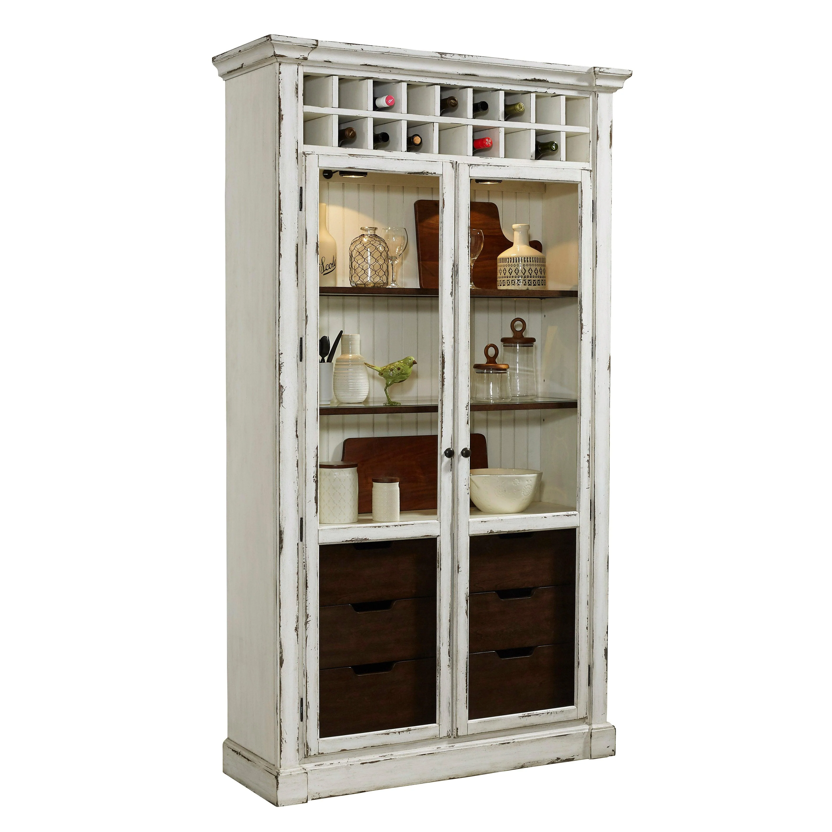 Display Curio Cabinet with Wine Storage - Frankwebs