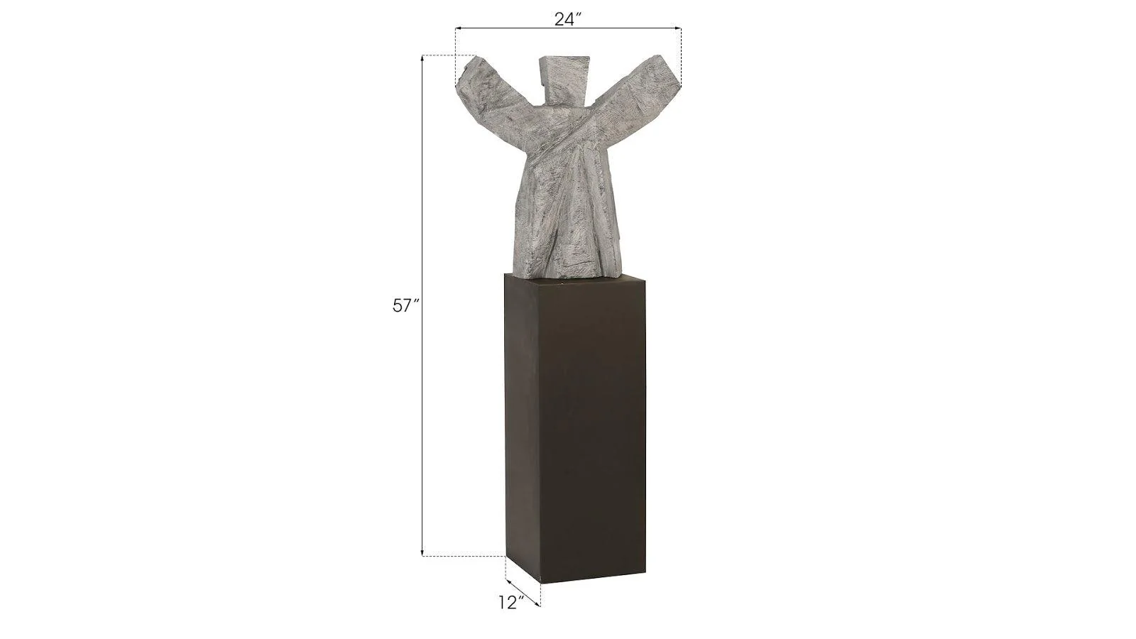 Tai Chi Winner Sculpture on Pedestal, Gray Stone/Black - Frankwebs