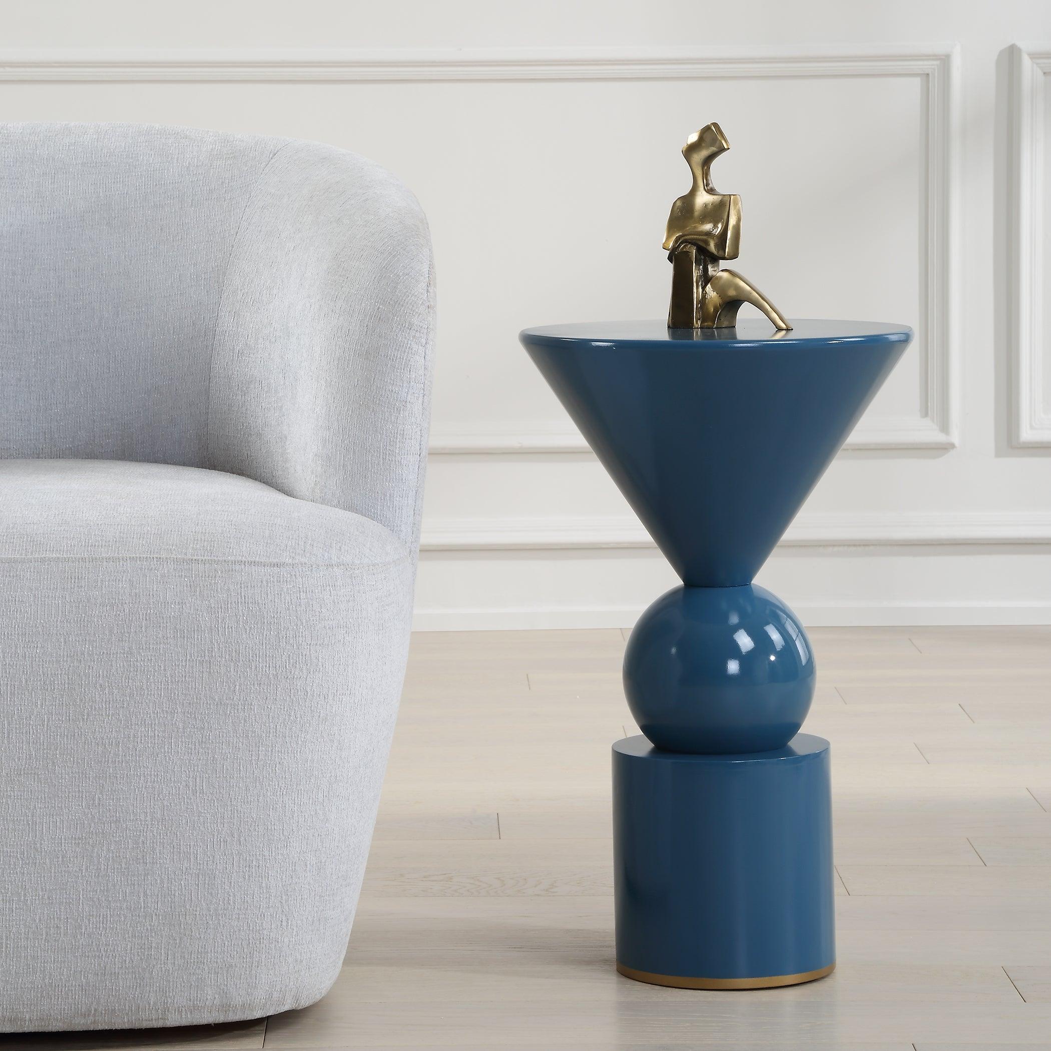 Trig Blue Accent Table - Frankwebs