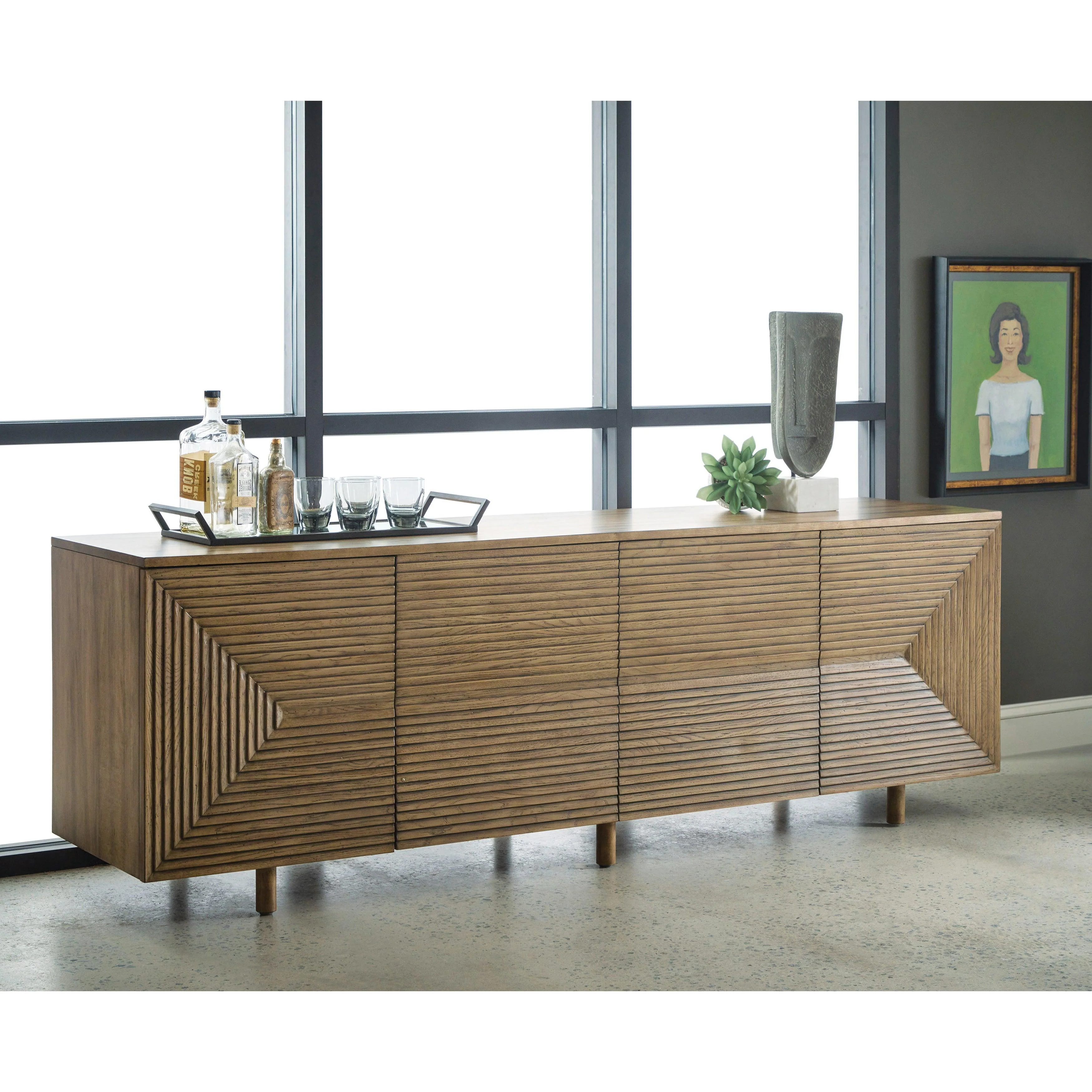 Four Door Geometric Design Console - Frankwebs