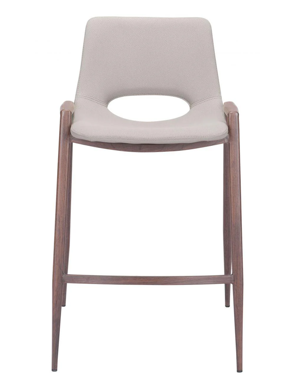 Desi Counter Chair (Set of 2) Beige & Walnut - Frankwebs