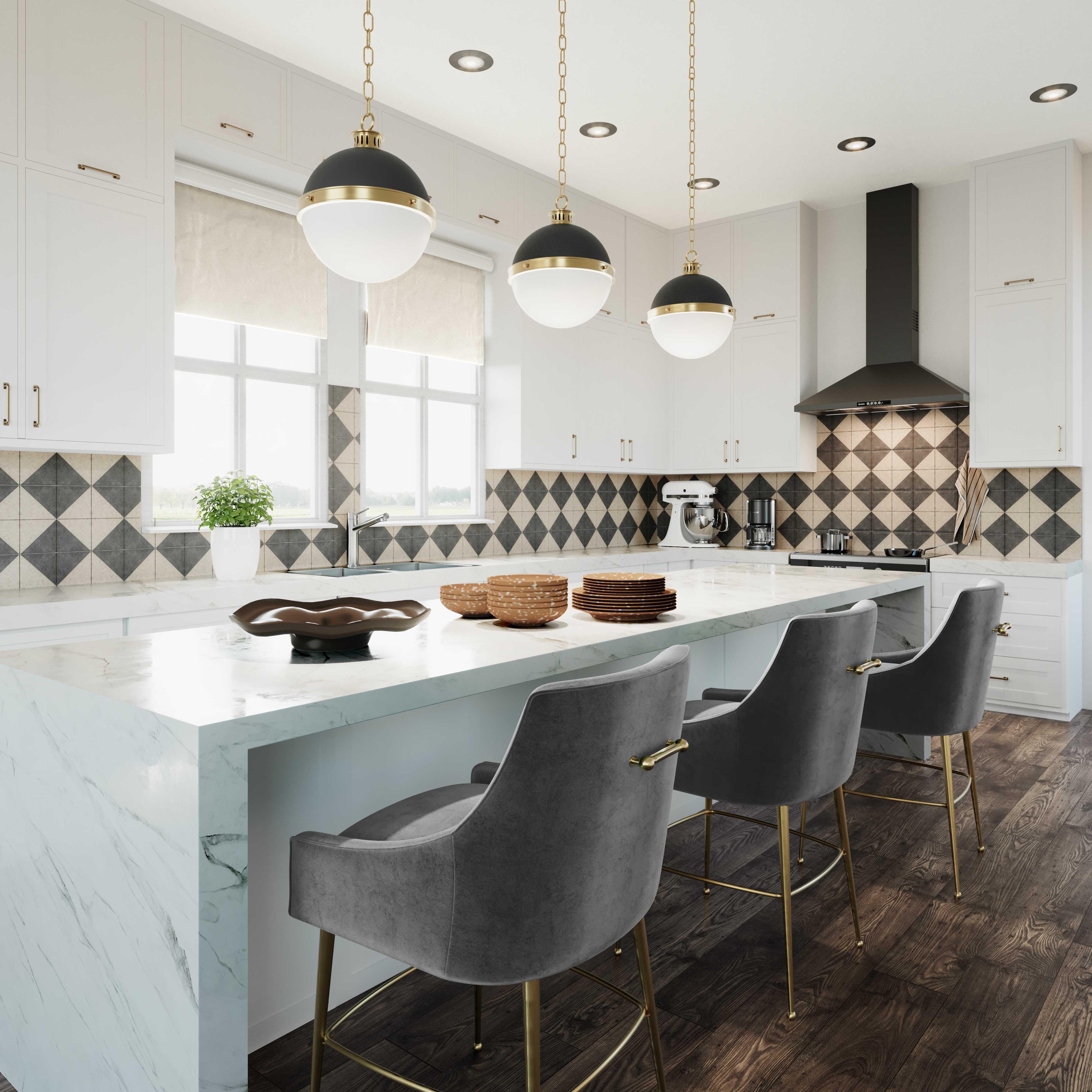 Beatrix Dark Grey Velvet Counter Stool - Gold Legs - Frankwebs